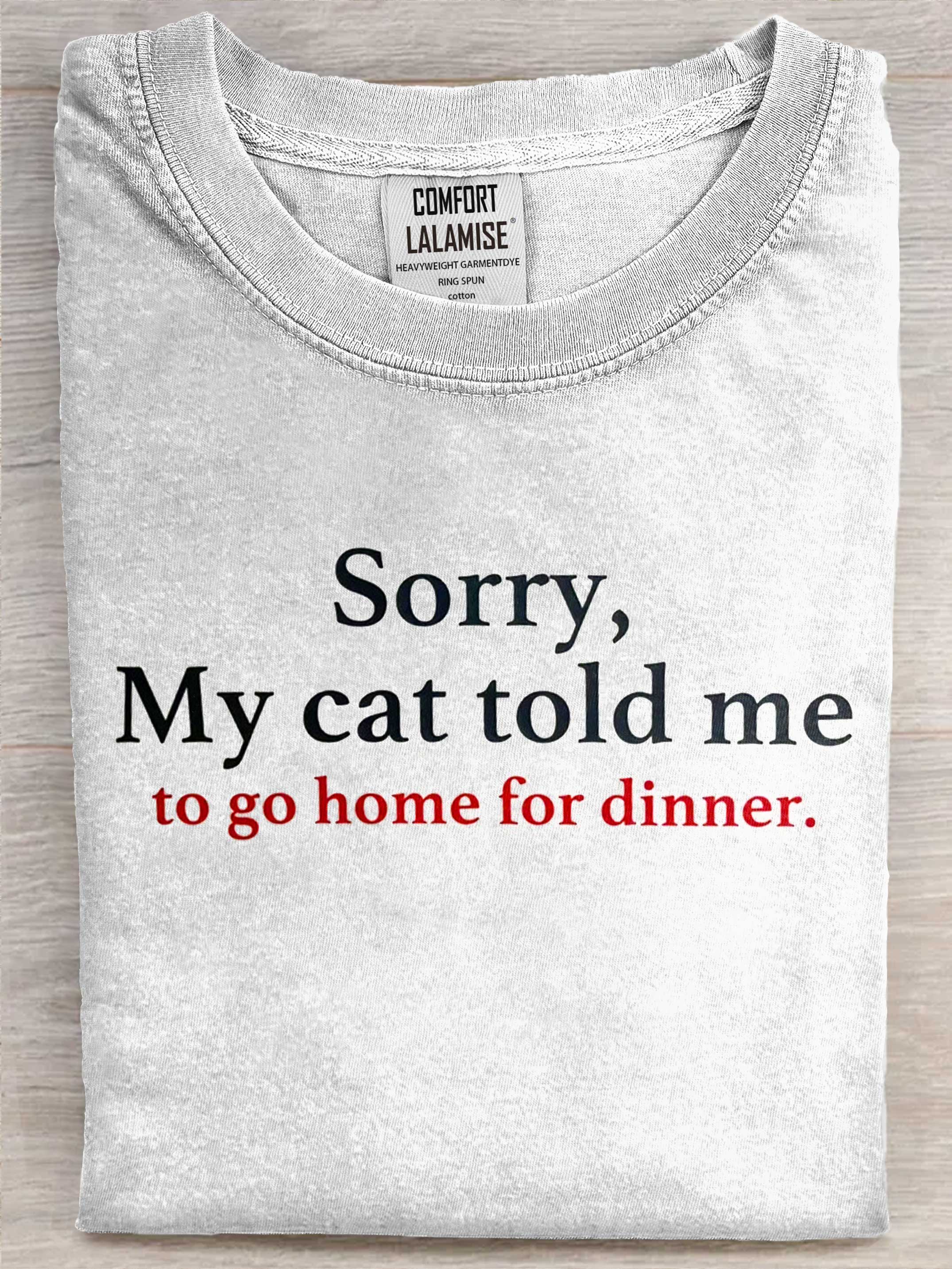 Funny Cat Lover Art Print Casual Cotton Short Sleeve T-shirt