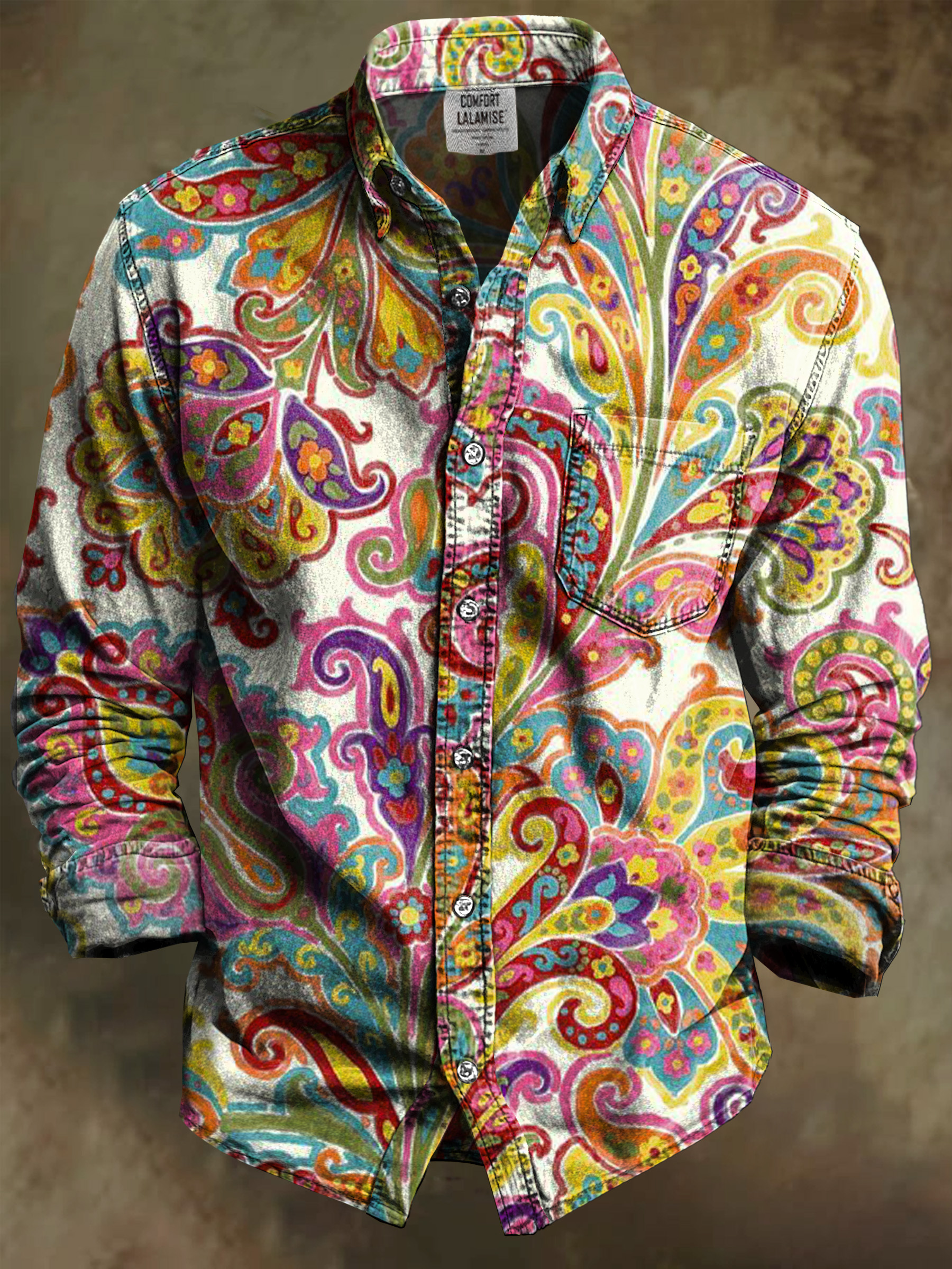 Paisley Print 100% Cotton Long Sleeve Shirt