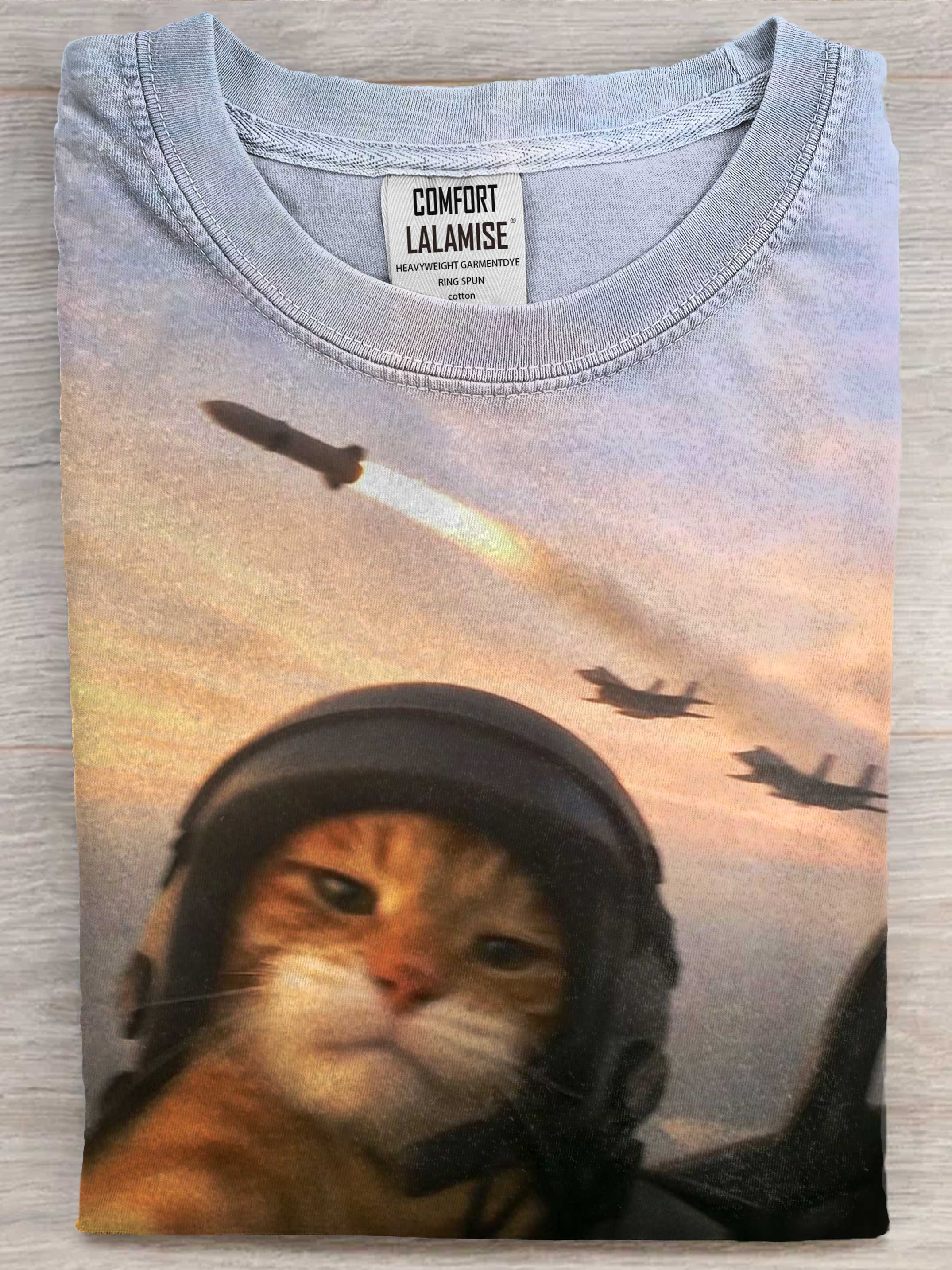 Funny Cat Art Print Casaul Short Sleeve T-shirt