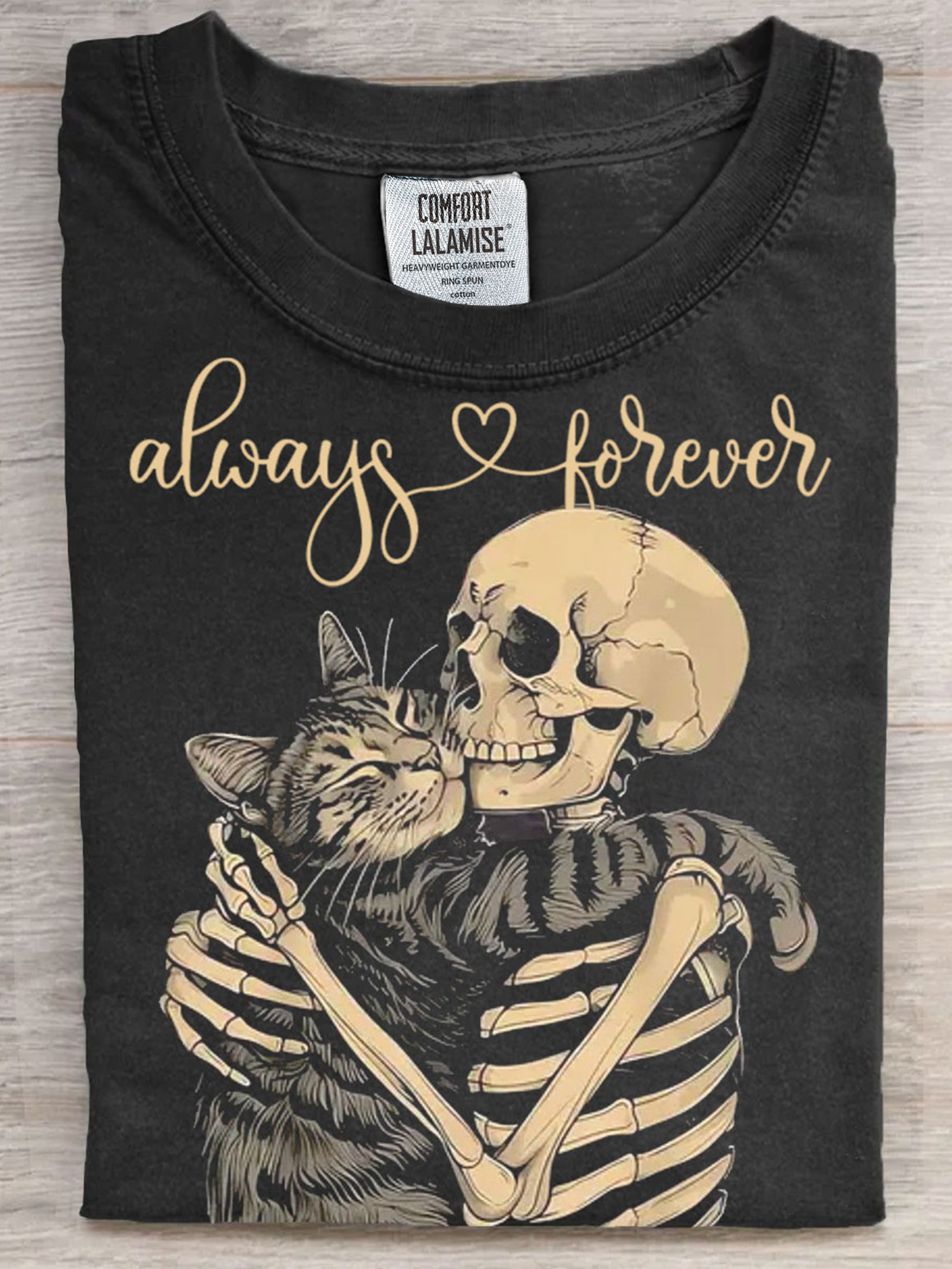 Me And My Cat Always And Forever Art Print Casual Short Sleeve T-shirt
