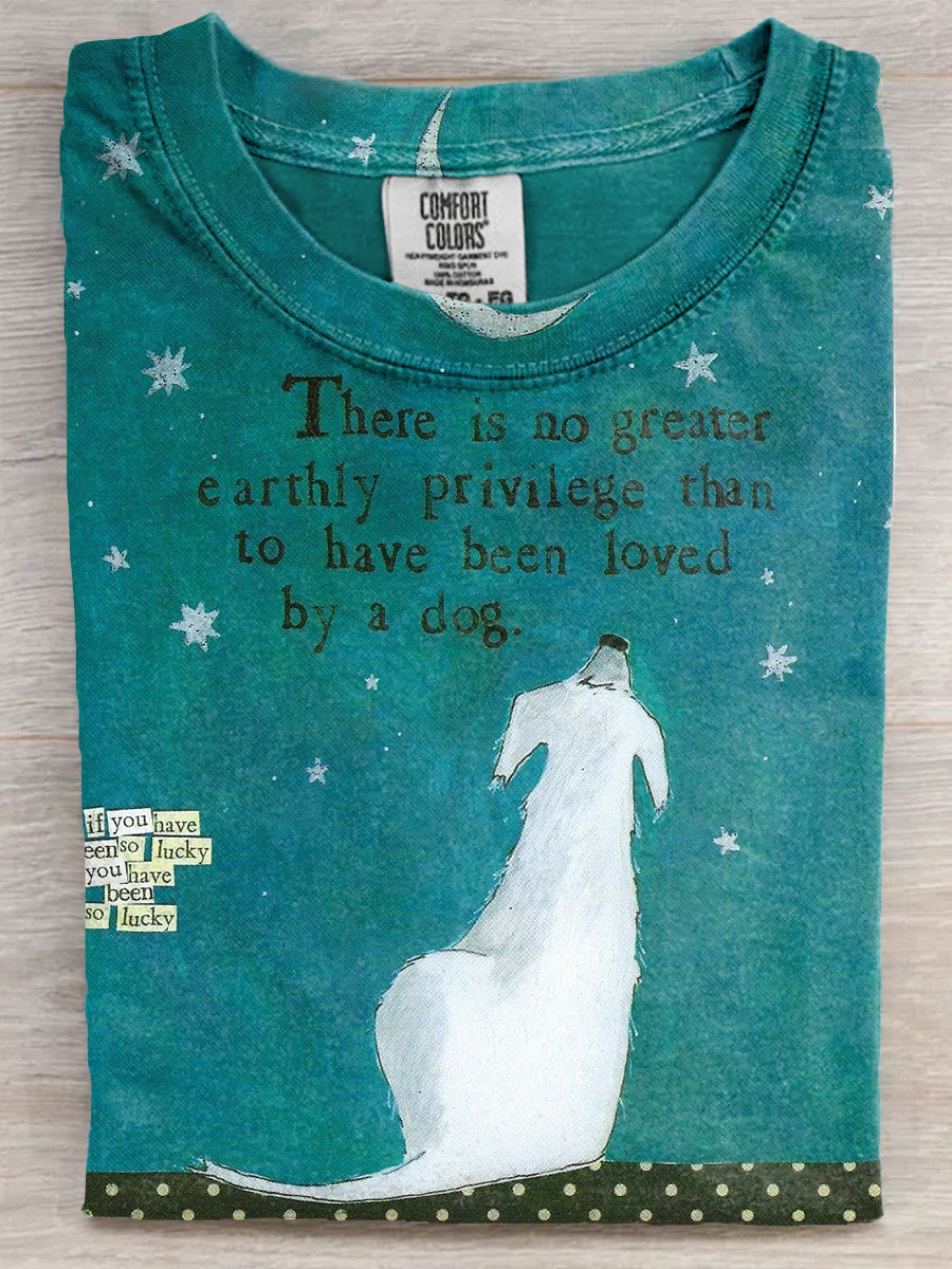 Dog Lover Art Print Casual Short Sleeve T-shirt