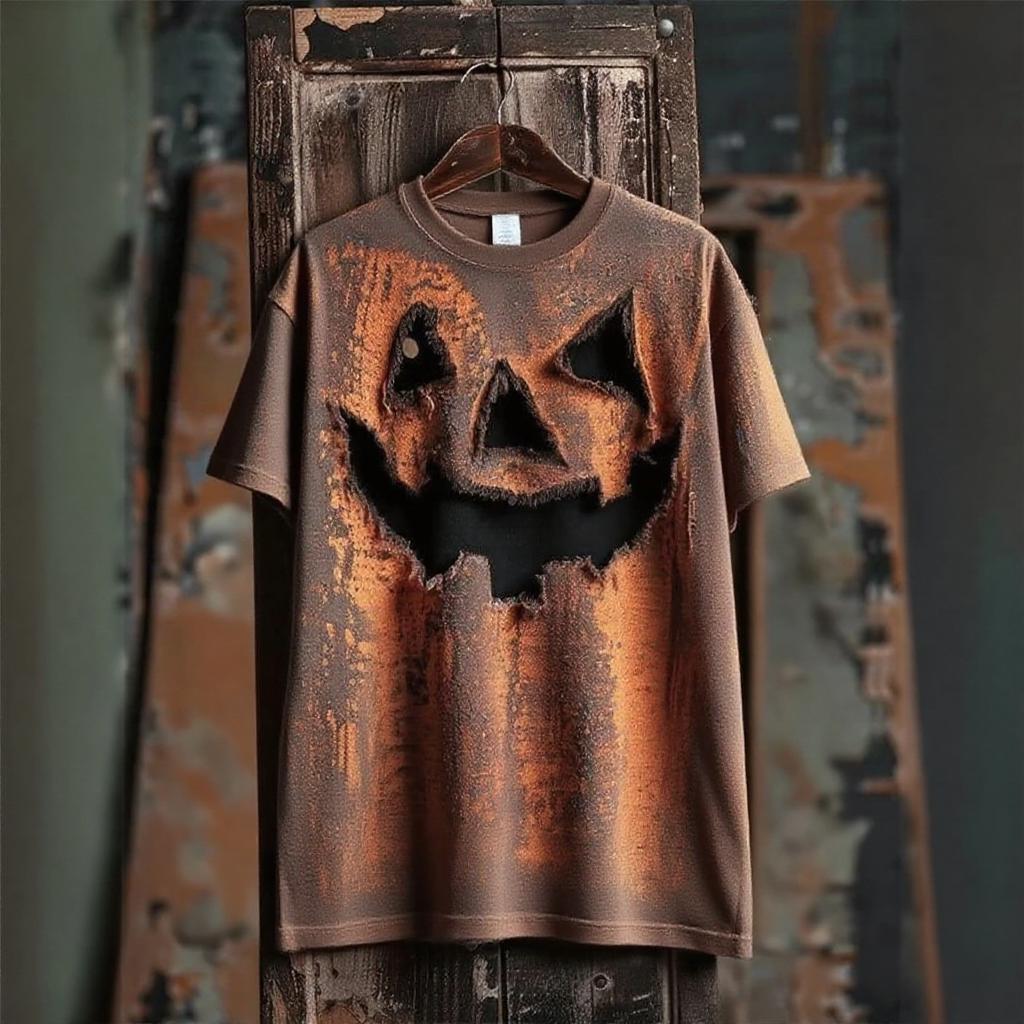 Halloween pumpkin 3D Art Print Casual Cozy Short Sleeve T-Shirt