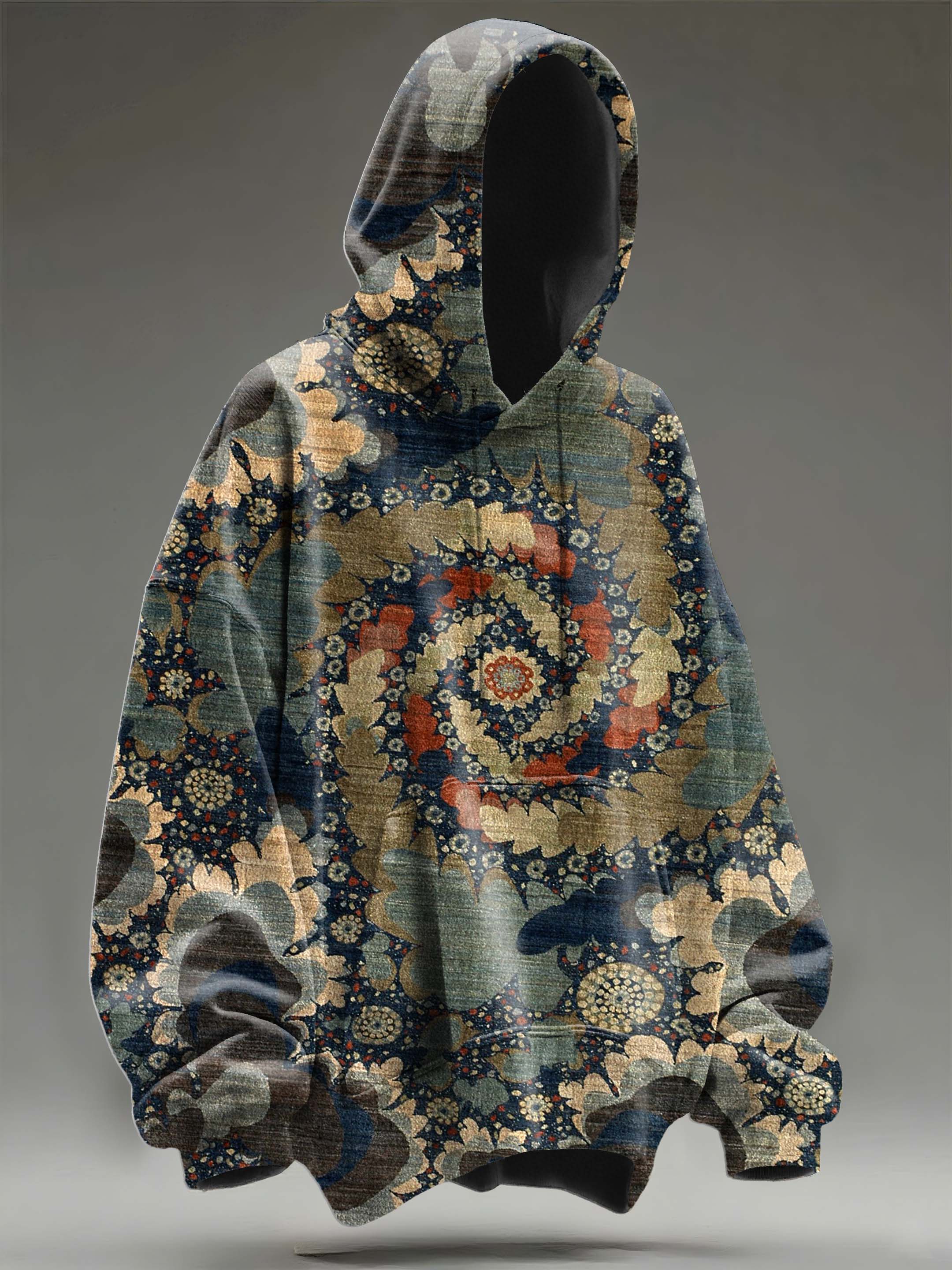 Vintage Mandala Swirl Pattern Art Casual Hoodie Sweatshirt