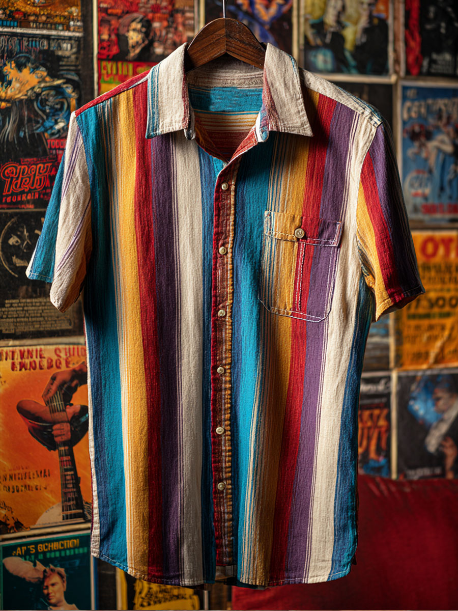 Vintage Print Casual 100% Cotton Shirt