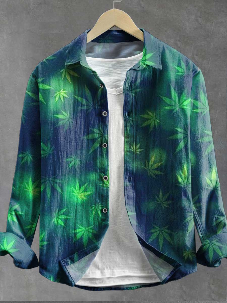 Weed Art Print 100% Cotton Long Sleeve Shirt