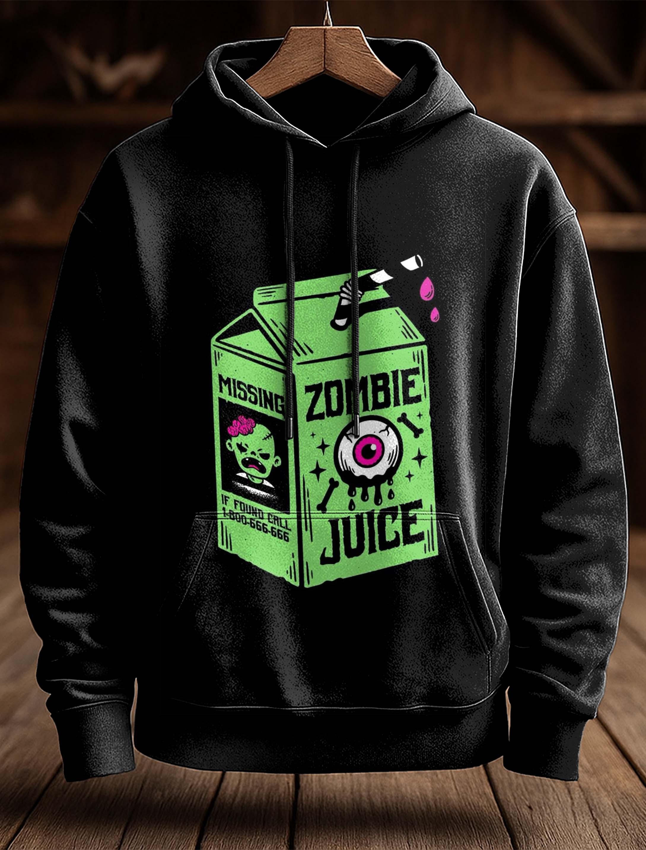 Zombie Jucie Ghost Coffee Vamp Milk Halloween Art Print Casual Hoodie Sweatshirt