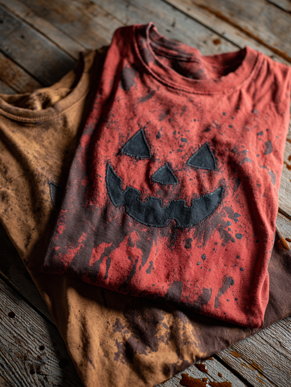 Vintage Halloween Art Print Casaul Cotton Short Sleeve T-shirt