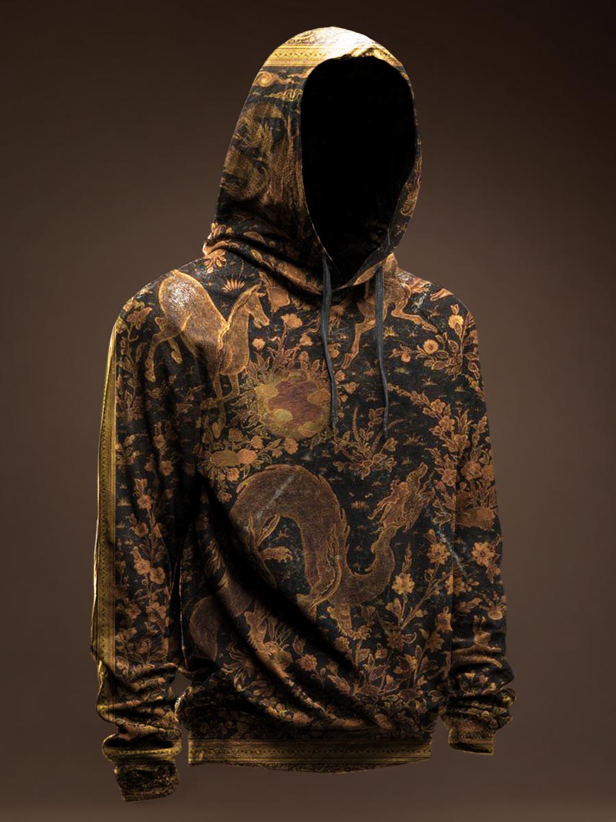 Retro Paisley Pattern Casual Hoodie Sweatshirt