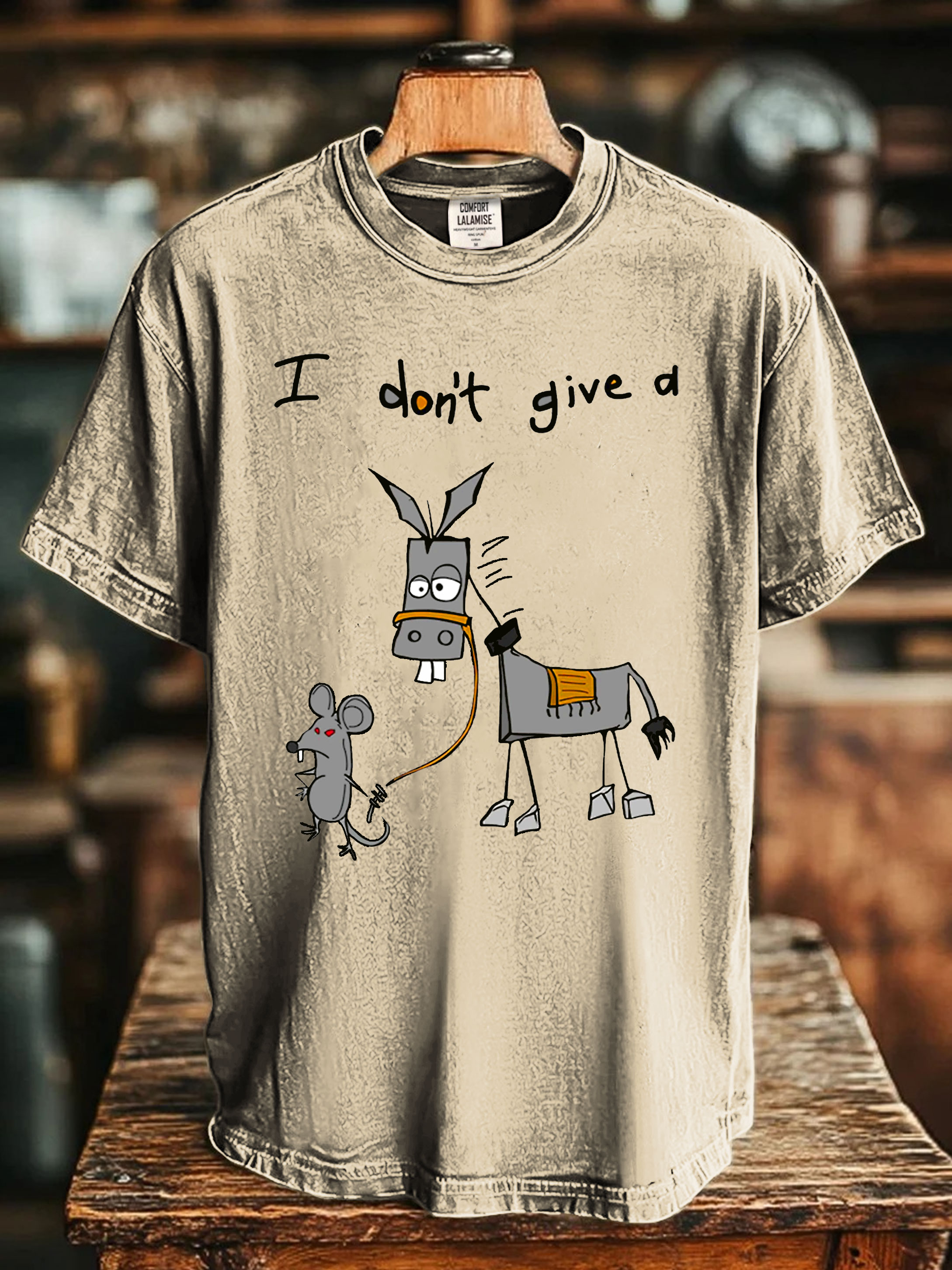 Funny I Dont Give A Donkey Art Print Casaul Short Sleeve T-shirt