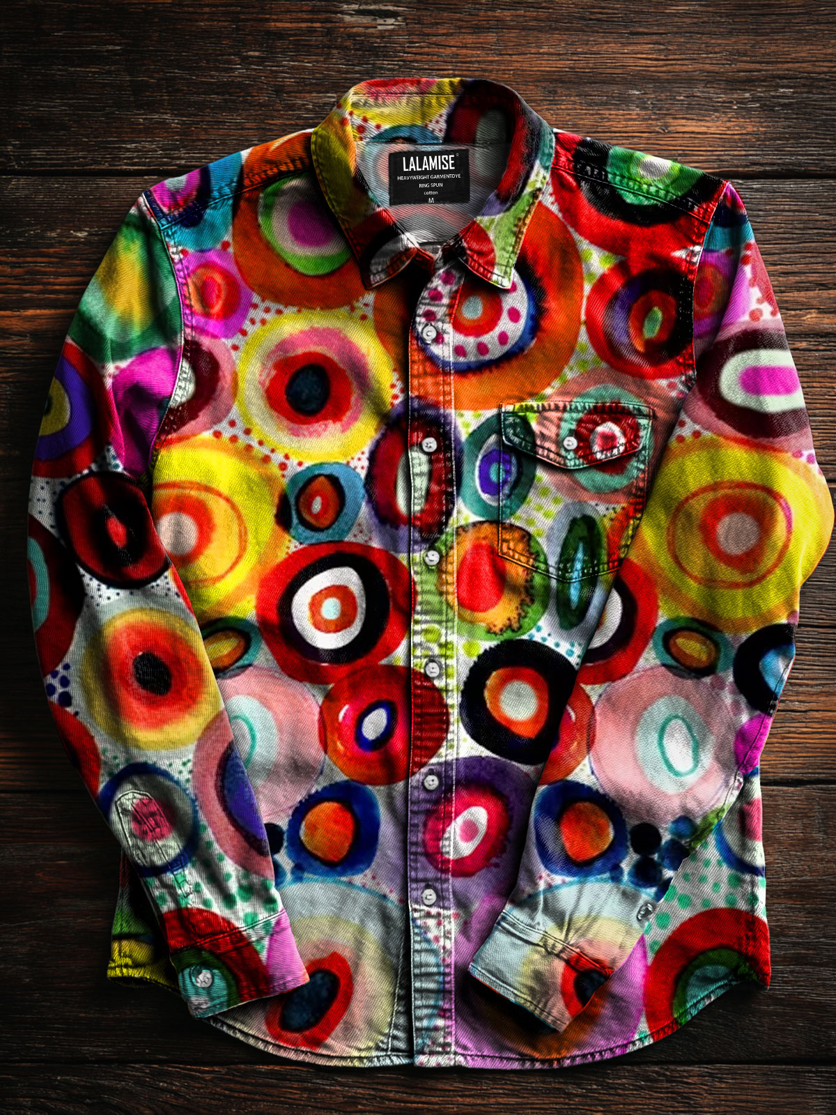 Abstrct Art Print 100% Cotton Long Sleeve Shirt