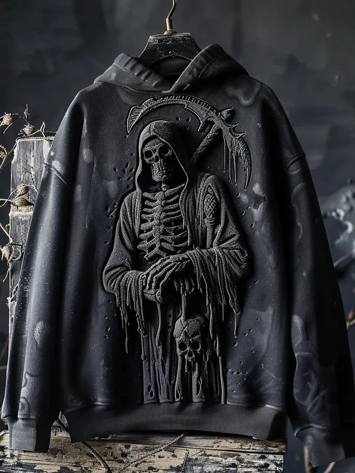 Deadly Dark 3D Art Casual Cozy Long Sleeve Sweatshirt