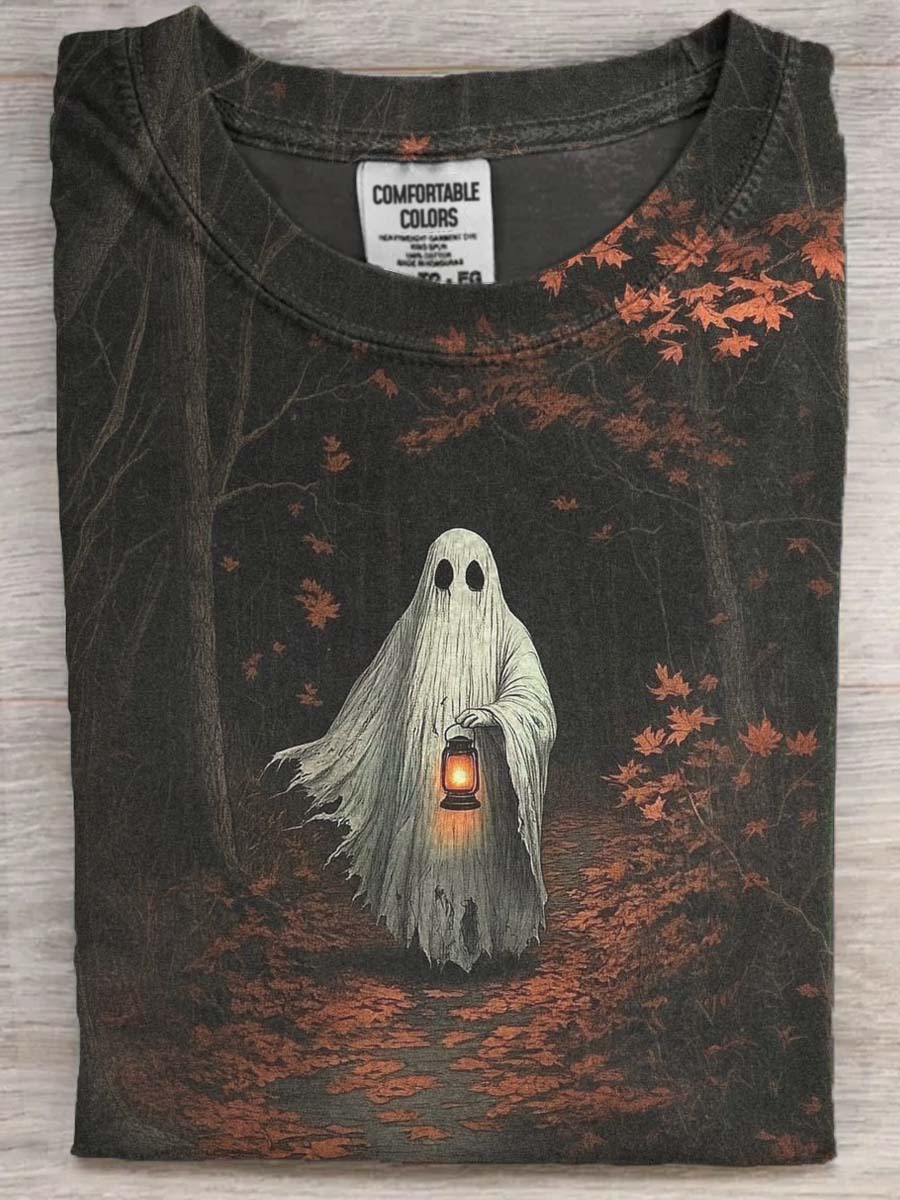 Halloween Ghost Print Casual Short Sleeve T-Shirt