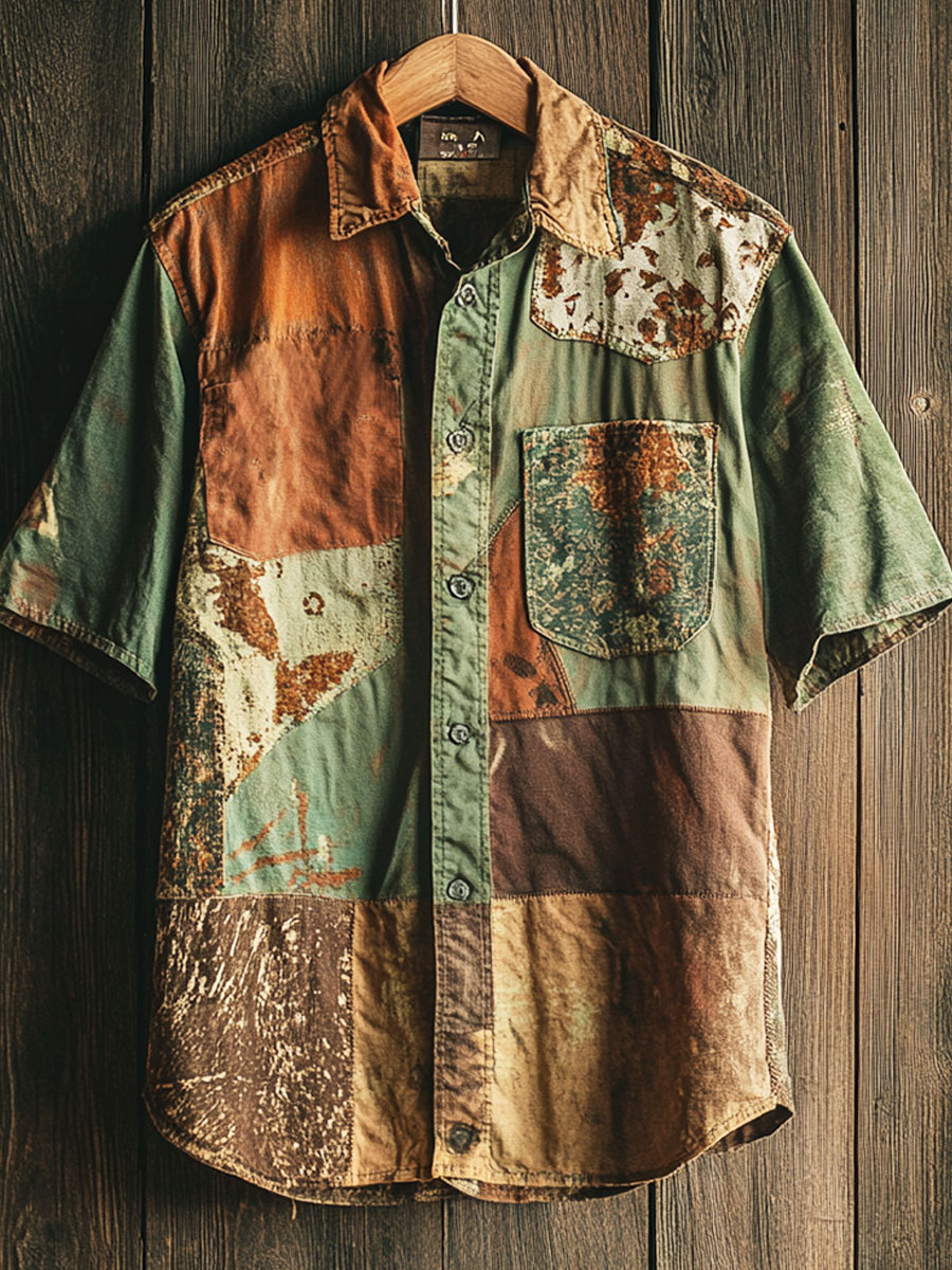 Vintage Print Casual 100% Cotton Shirt