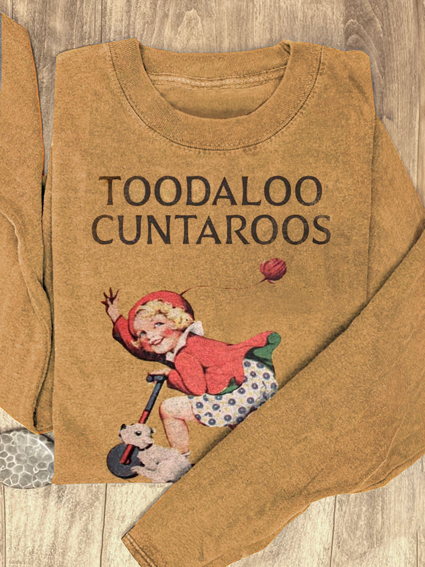 Vintage TOODALOO Art Print Casual Sweatshirt