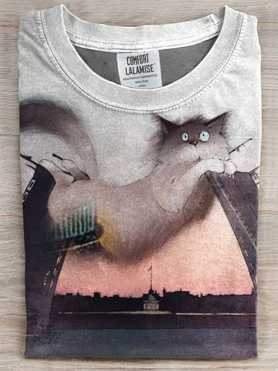 Cat Art Print T-shirt
