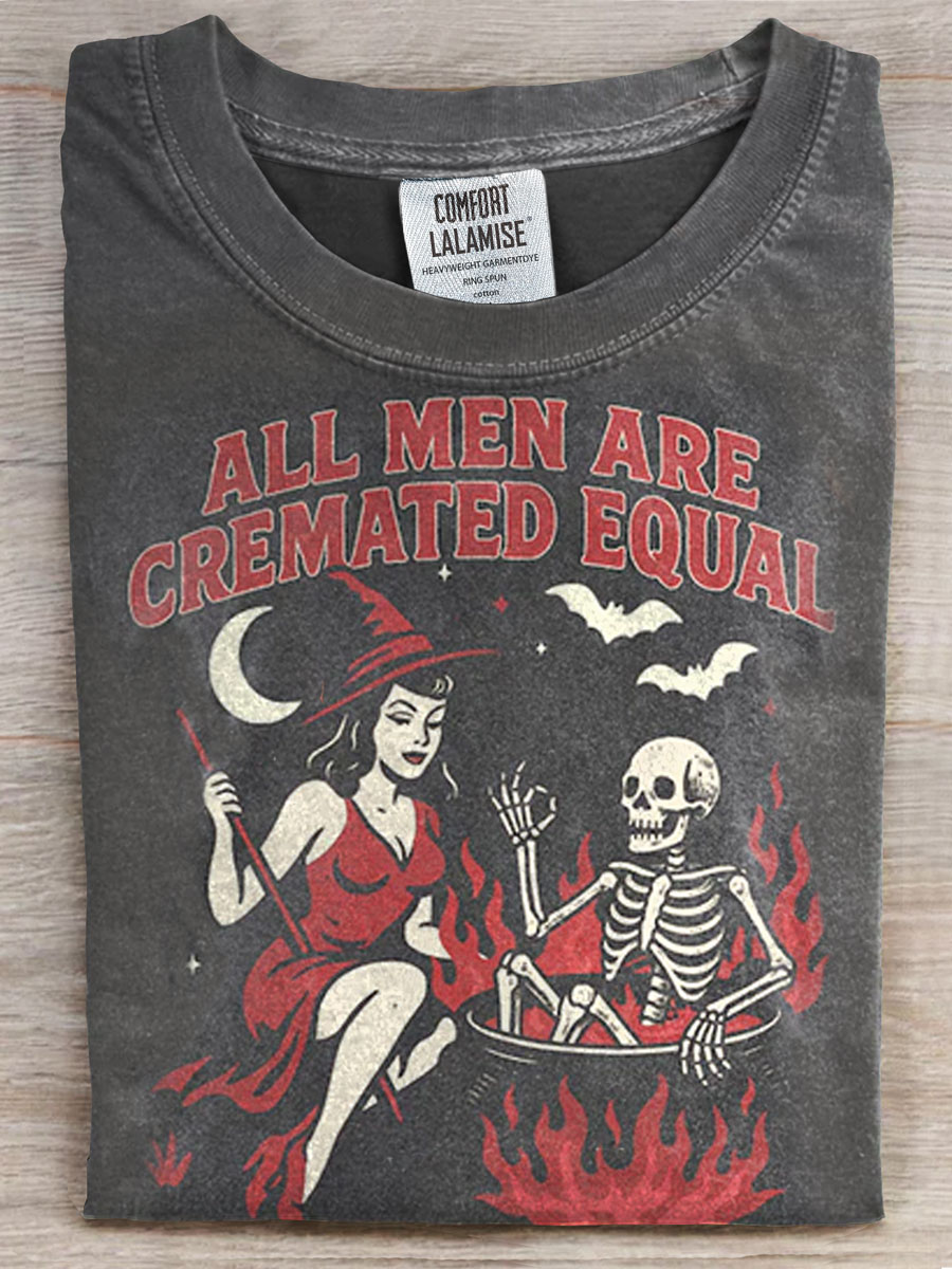 Vintage Halloween Print Casual T-shirt