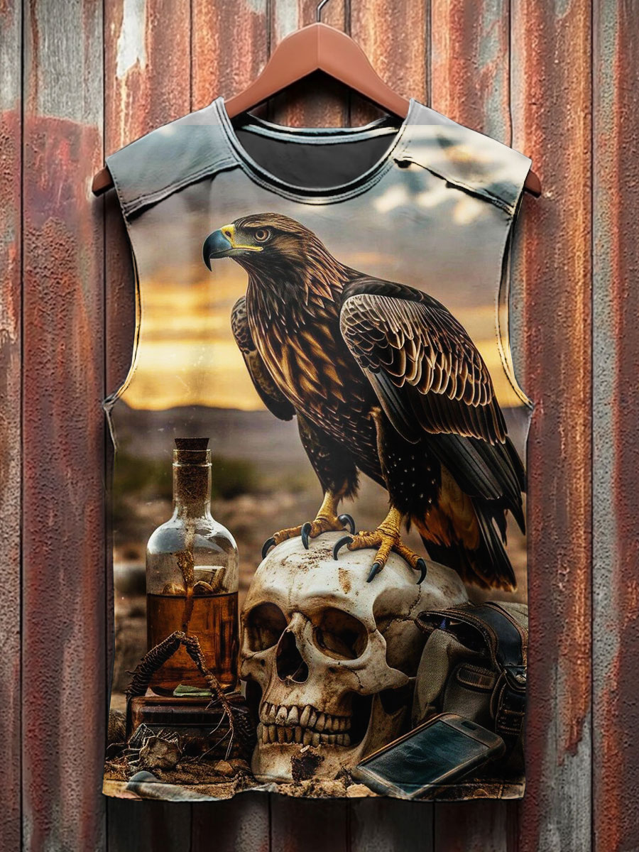 Vintage Dark Art Print 100% Cotton Casual Tank Top