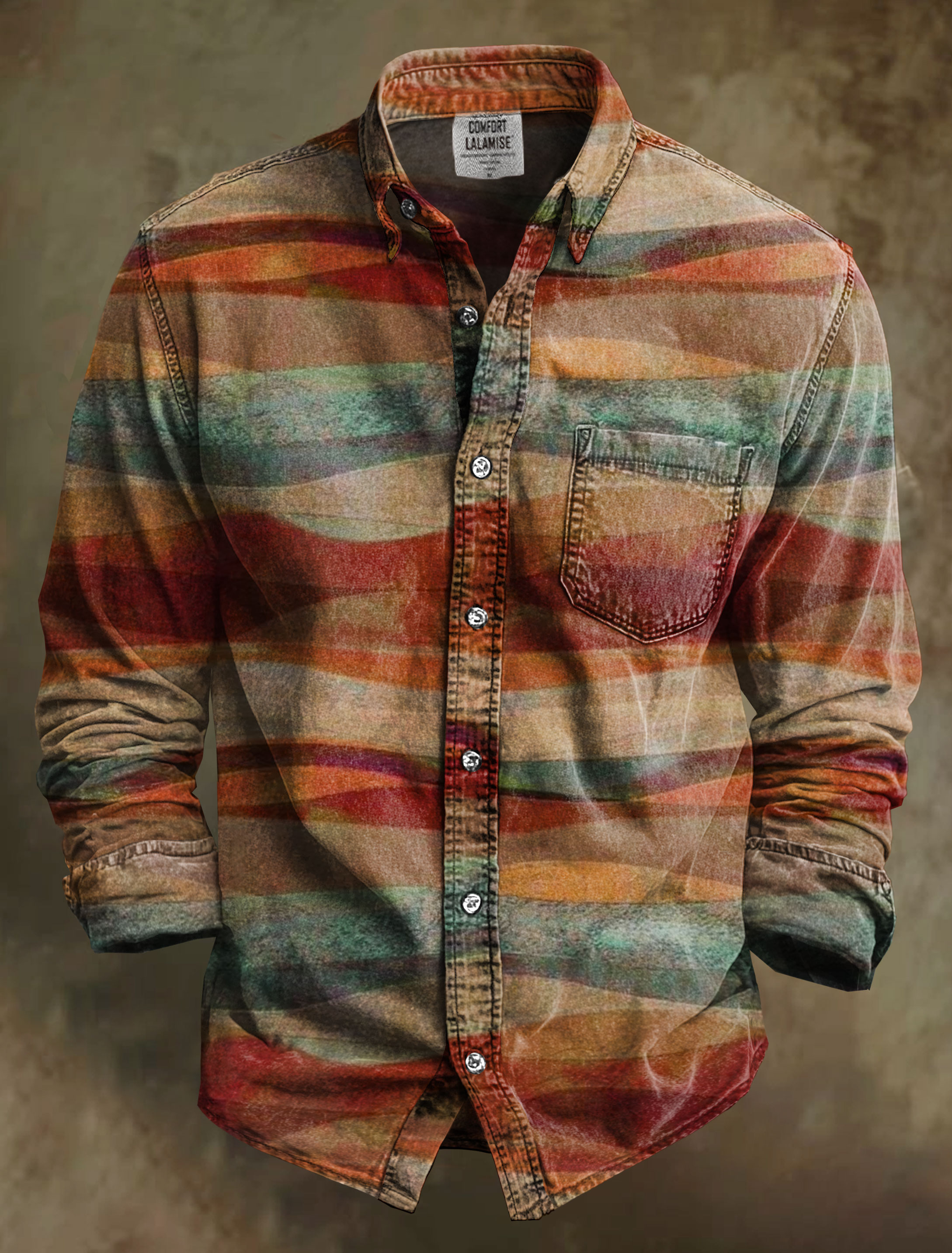 Stone Southwestern Art Print 100% Cotton Long Sleeve Shirt