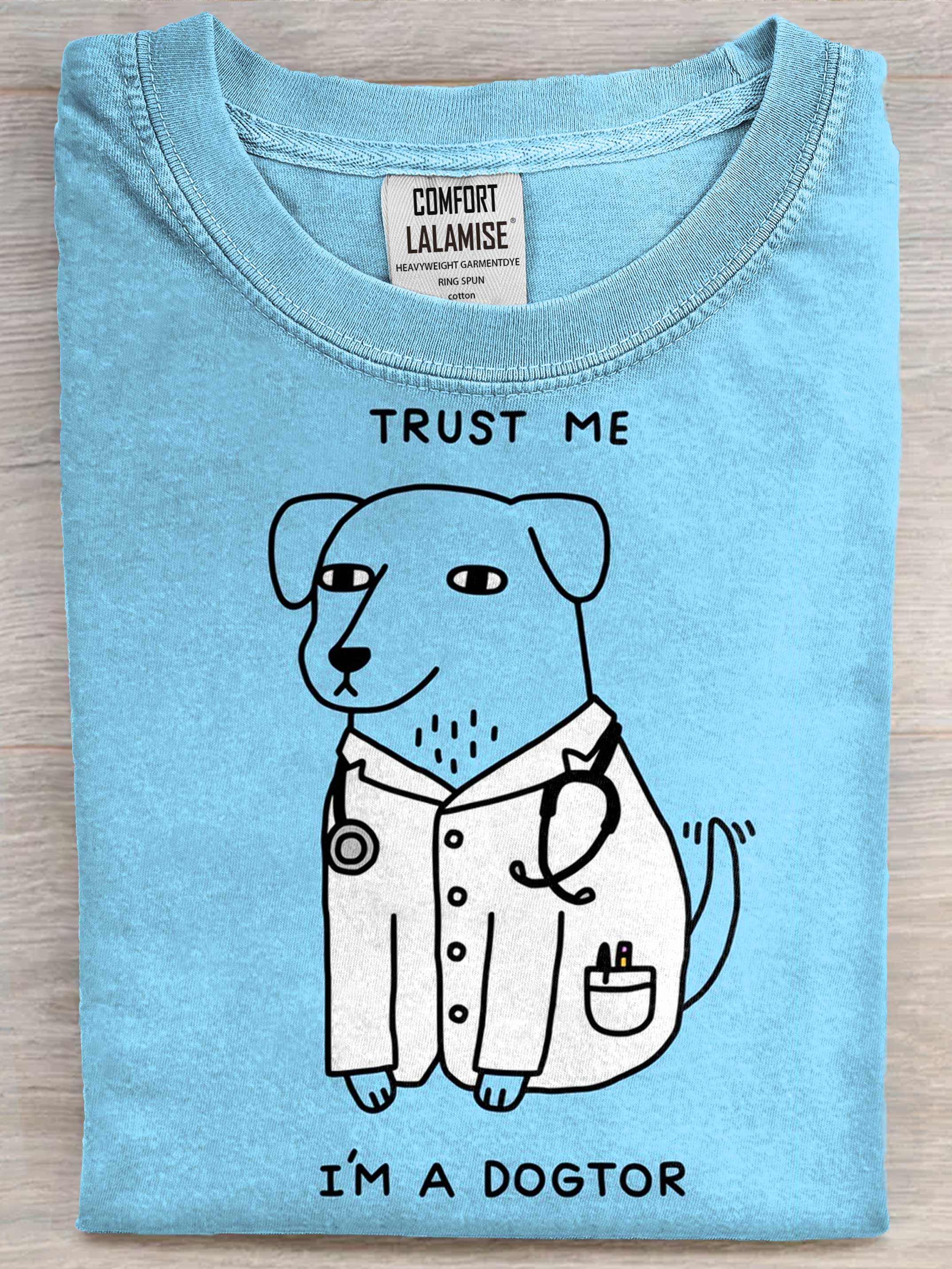 Dogtor Art Print Casual Short Sleeve T-shirt