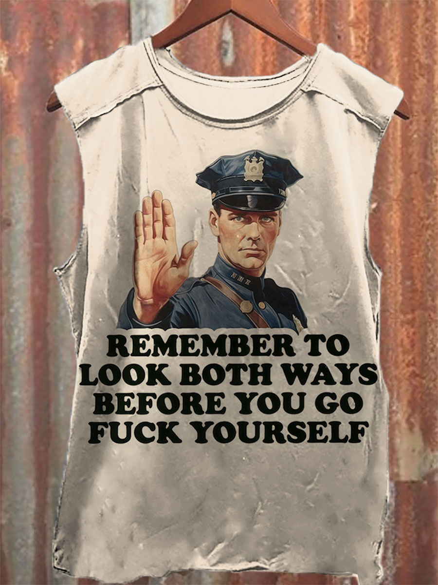 Go Fuck Yourself Funny Print 100% Cotton Casual Tank Top