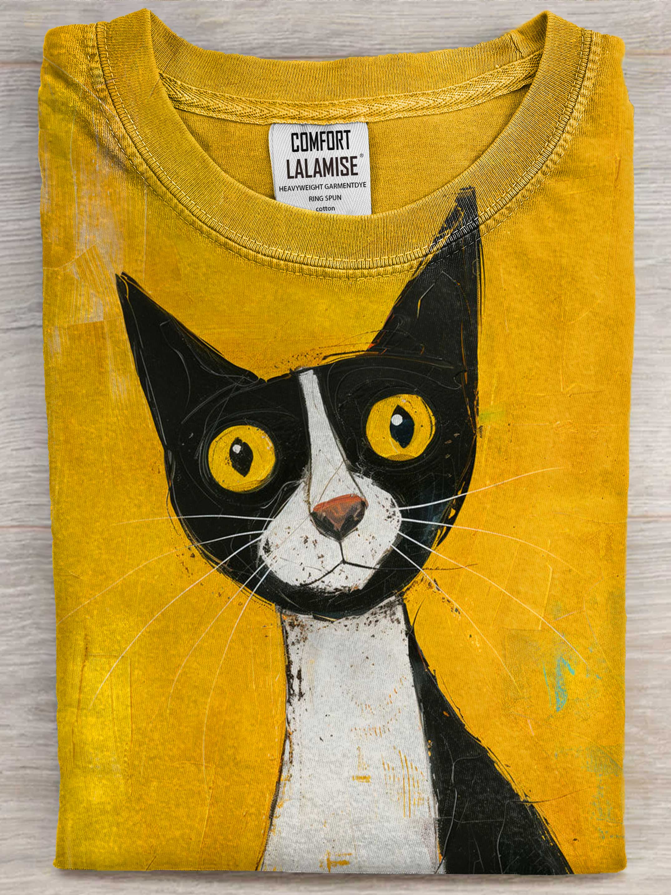 Cute Cat Art Print Casual Short Sleeve T-shirt