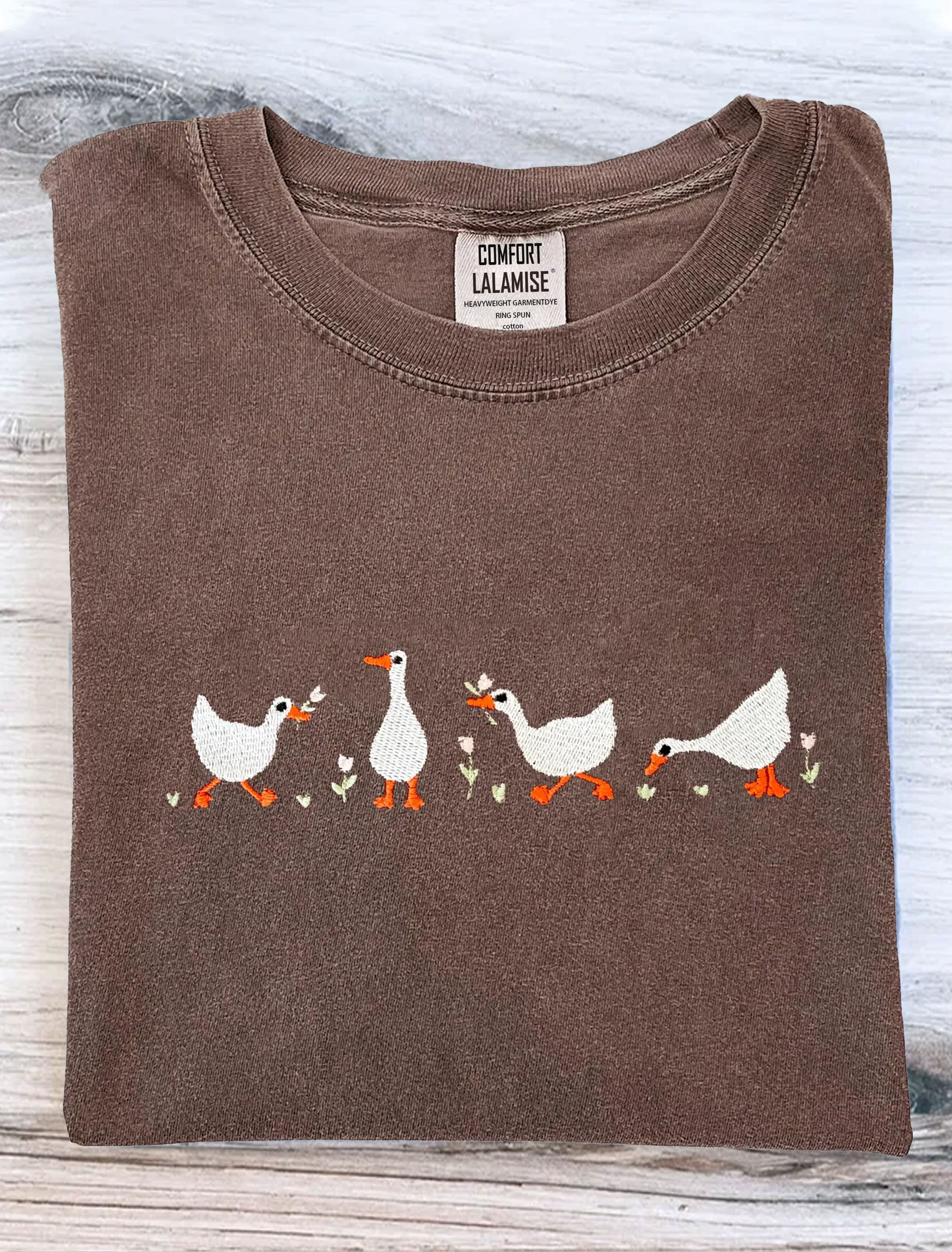 Duck Art Print Casaul Short Sleeve T-shirt