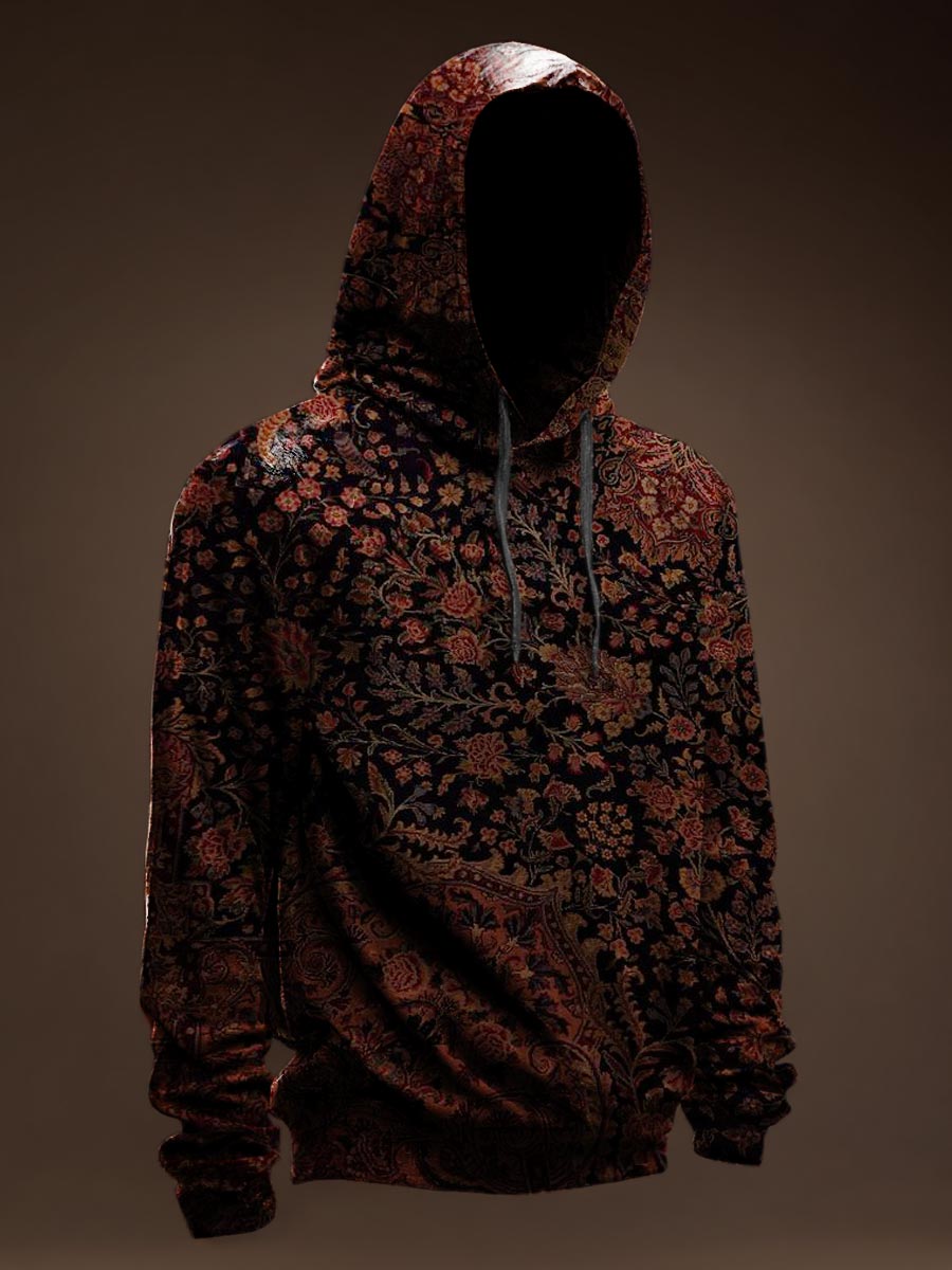 Persian Style Print Casual Hoodie Sweatshirt