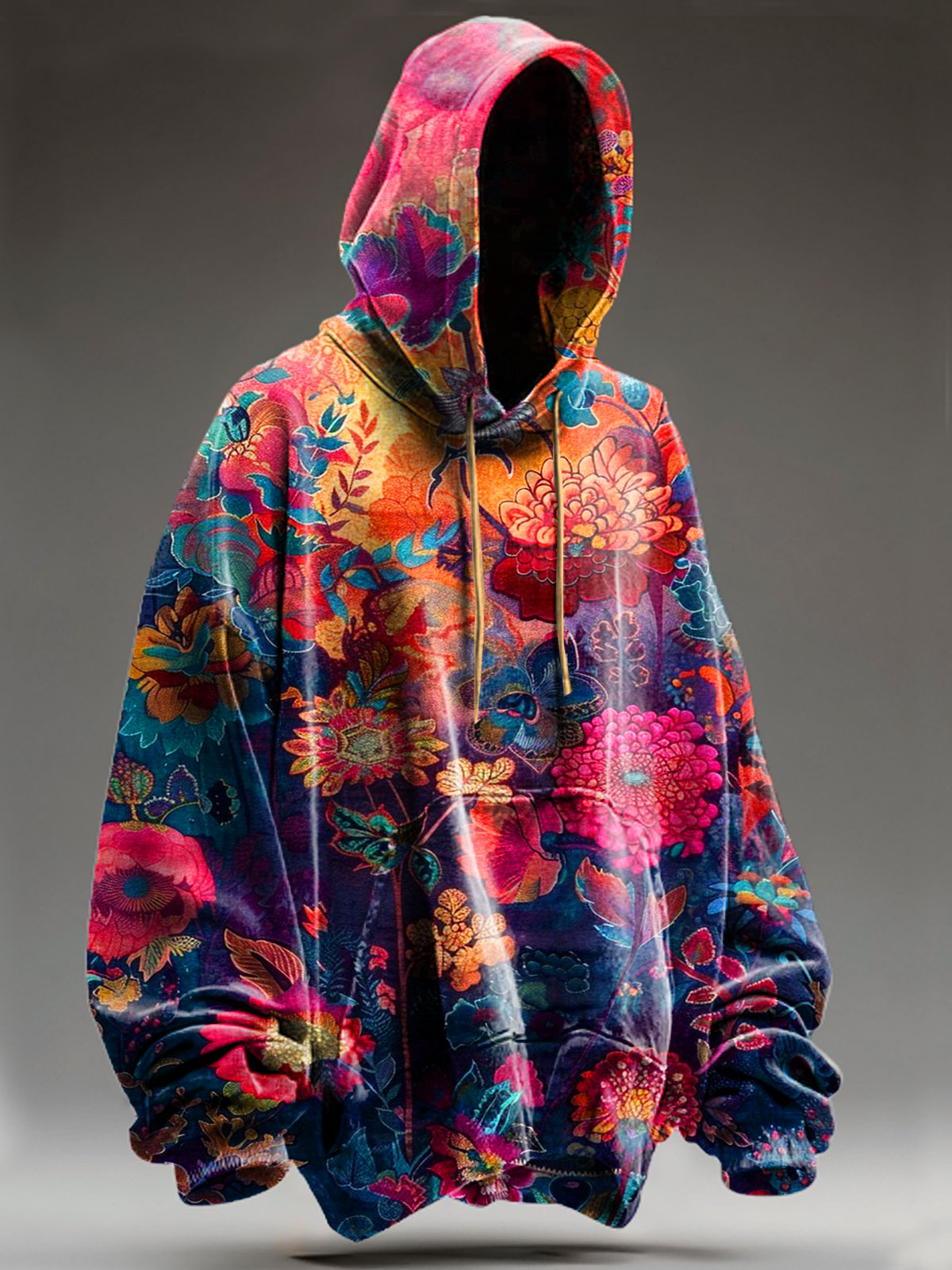 Vintage Flower Art Print Casual Sweatshirt