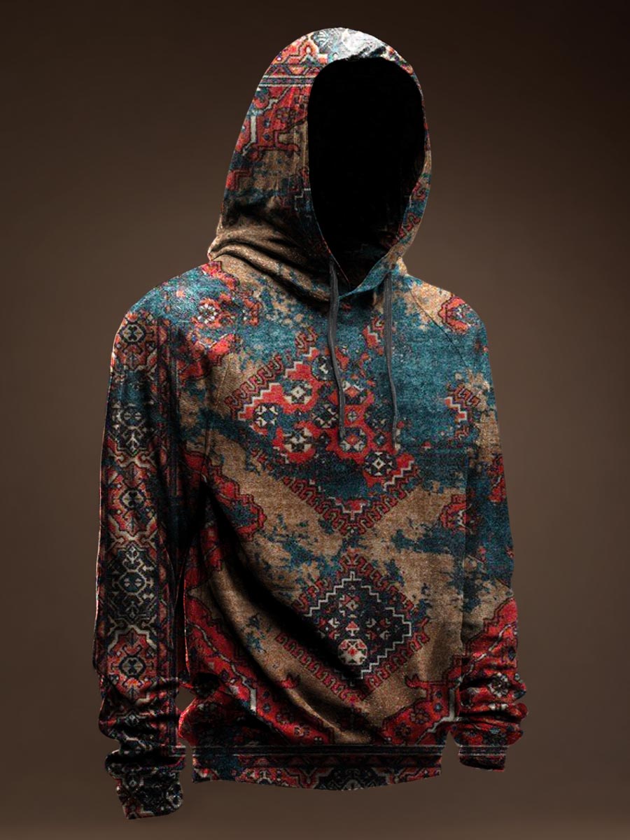 Vintage Pattern Casual Hoodie Sweatshirt