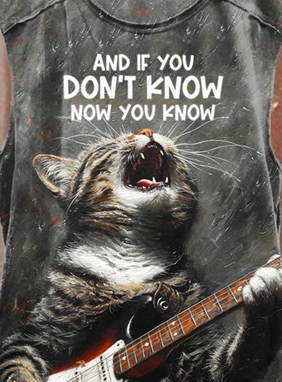 Funny Cat And If You Don't Know Now You Know Art Print Tank Top