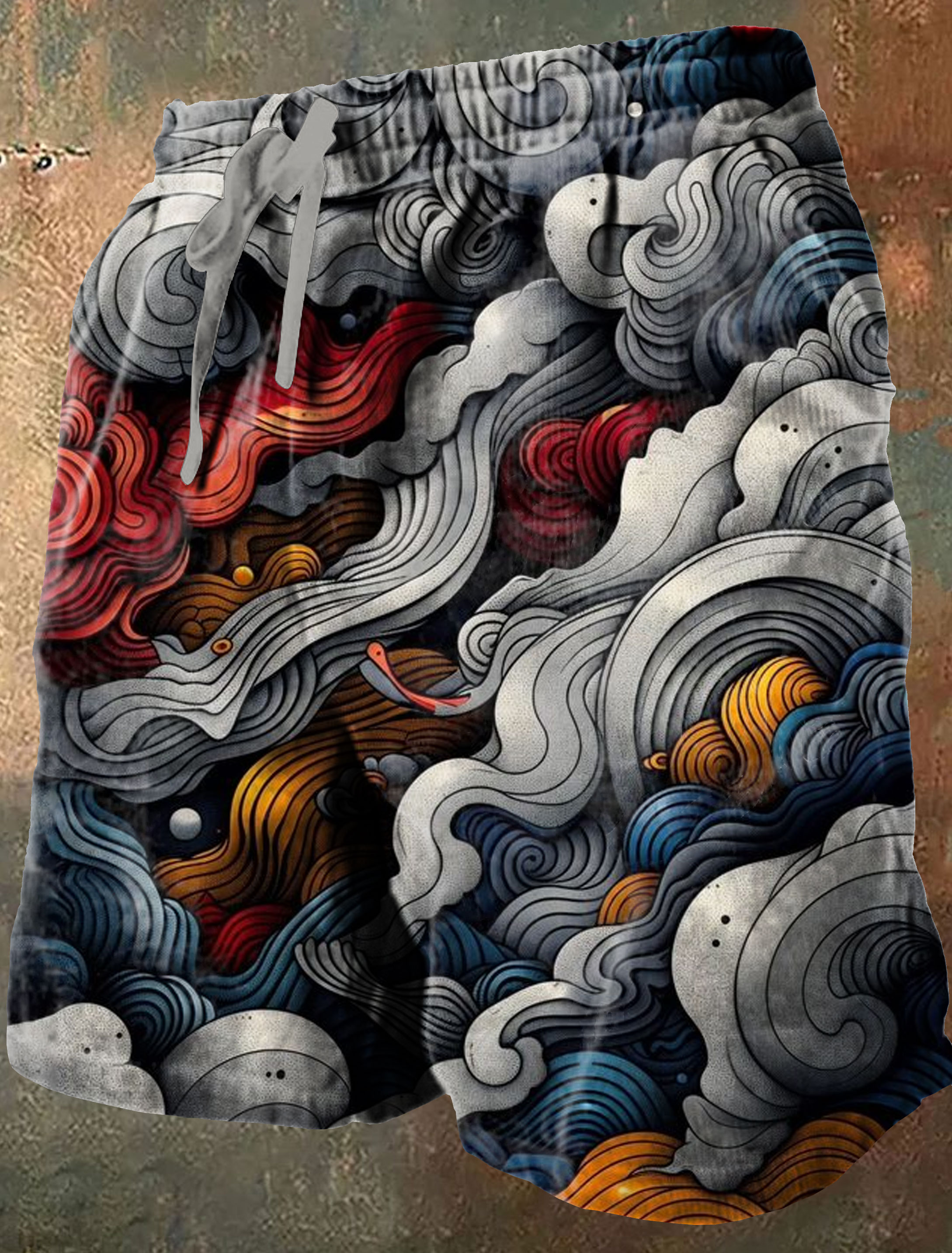 Abstrct Cloud  Art Print Casual Short Pants