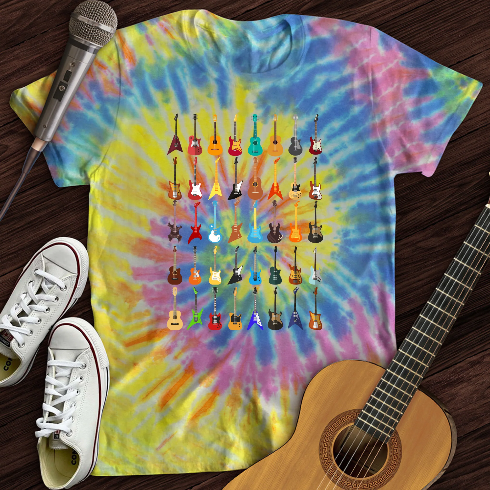 Guitar Collection Tie Dye T-Shirt