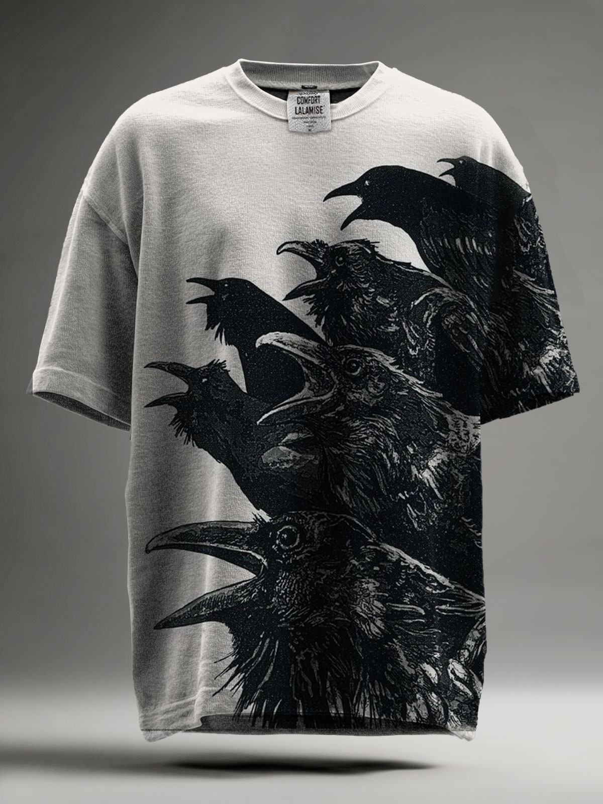 Crow screeches Art Print Casual Short Sleeve T-shirt