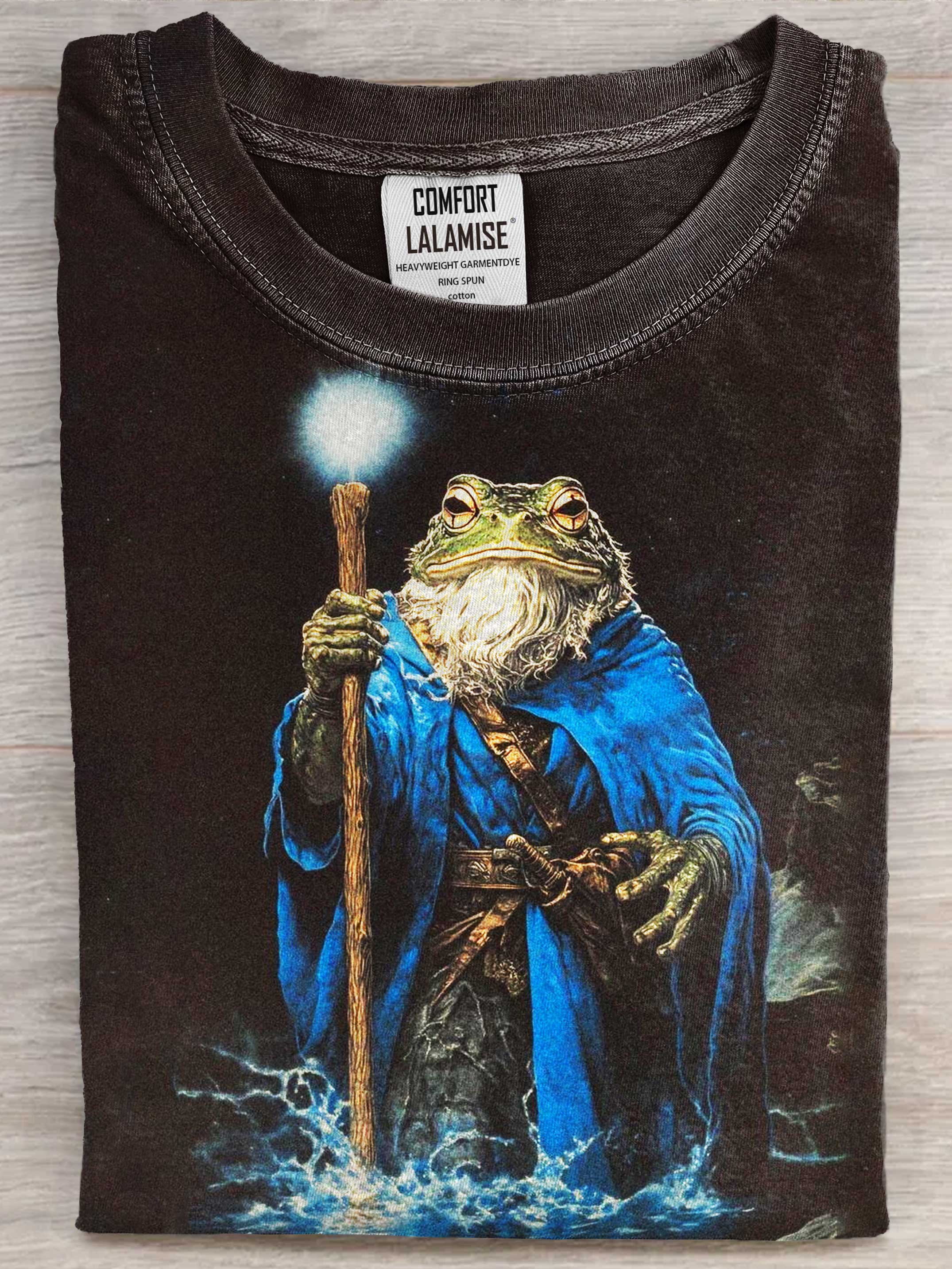 Wizard Frog Art Print Casual Short Sleeve T-shirt