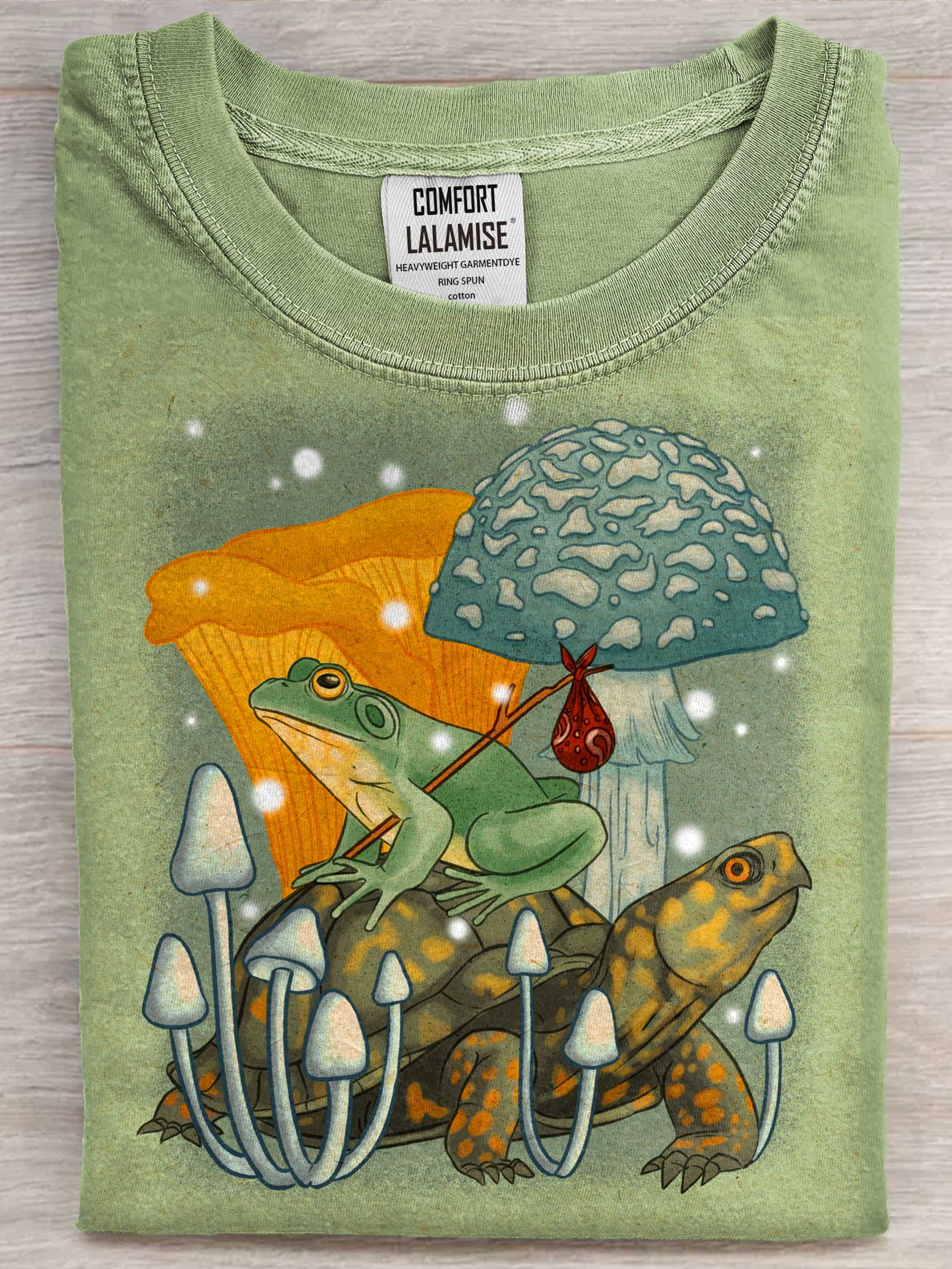Frog Trip Art Print Casaul Short Sleeve T-shirt