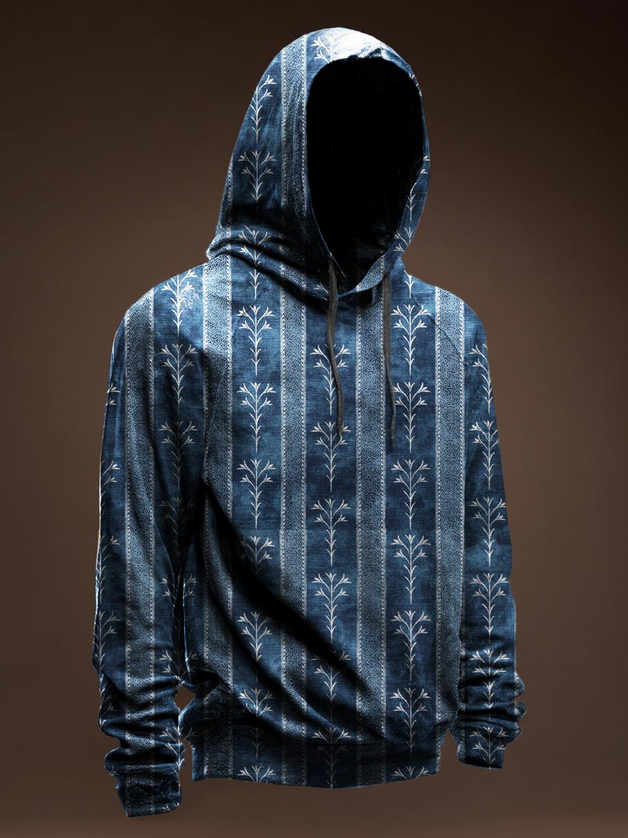 Vintage Floral Prints Casual Hoodie Sweatshirt