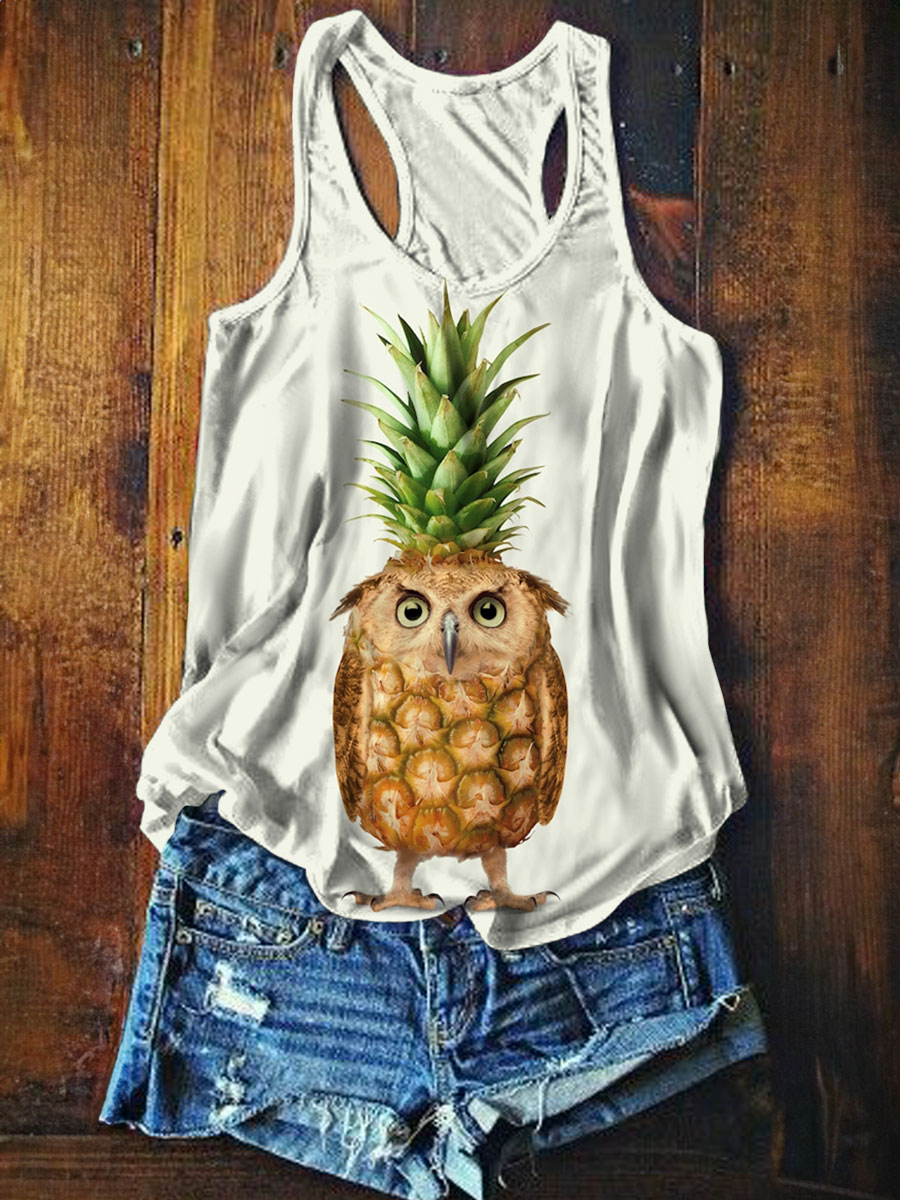 Owl Art Print Tank Top