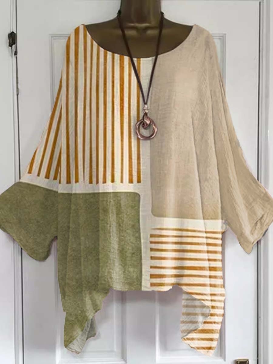 Women's Geometric Pattern Art Print Casual Top