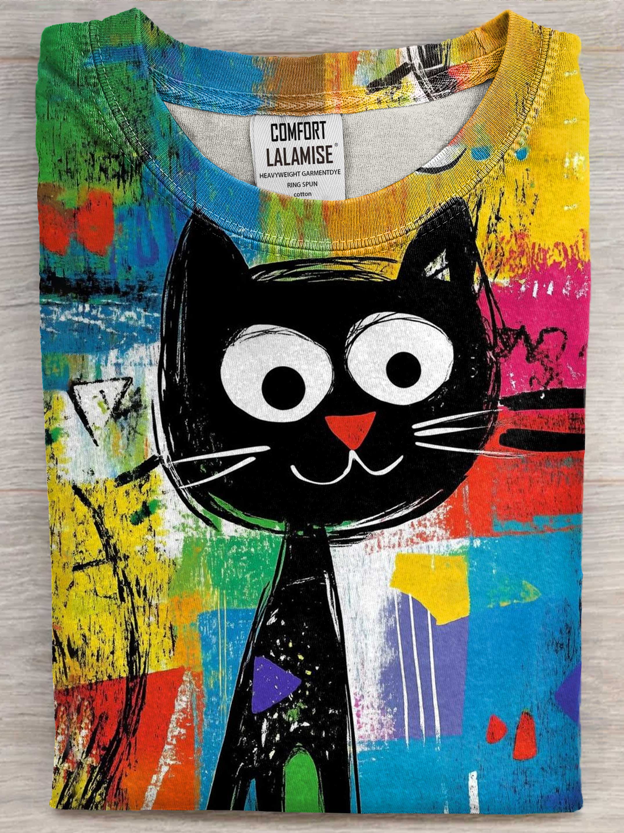 Cat Casaul Art Print Short Sleeve T-shirt