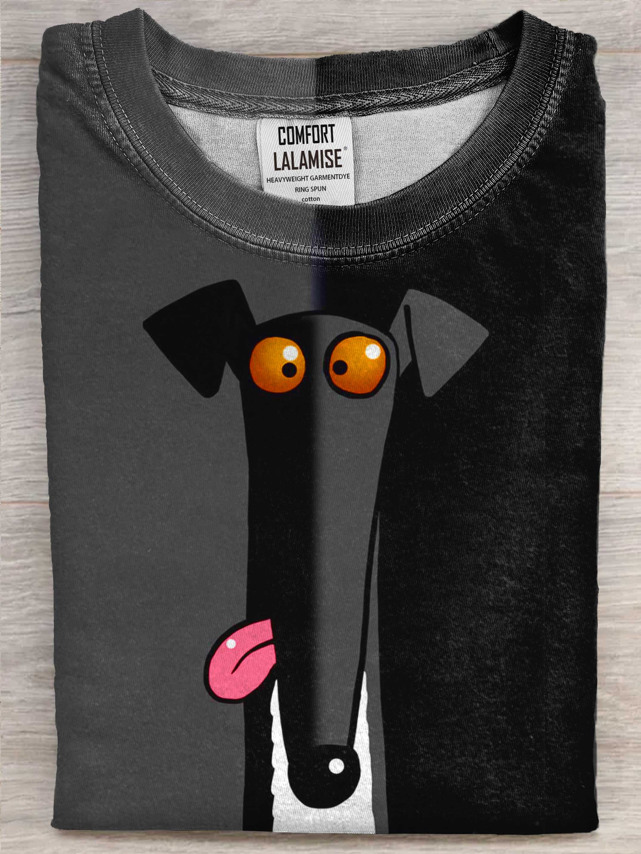 Greyhund Dog Cute Art Print Casual Cotton Short Sleeve T-shirt