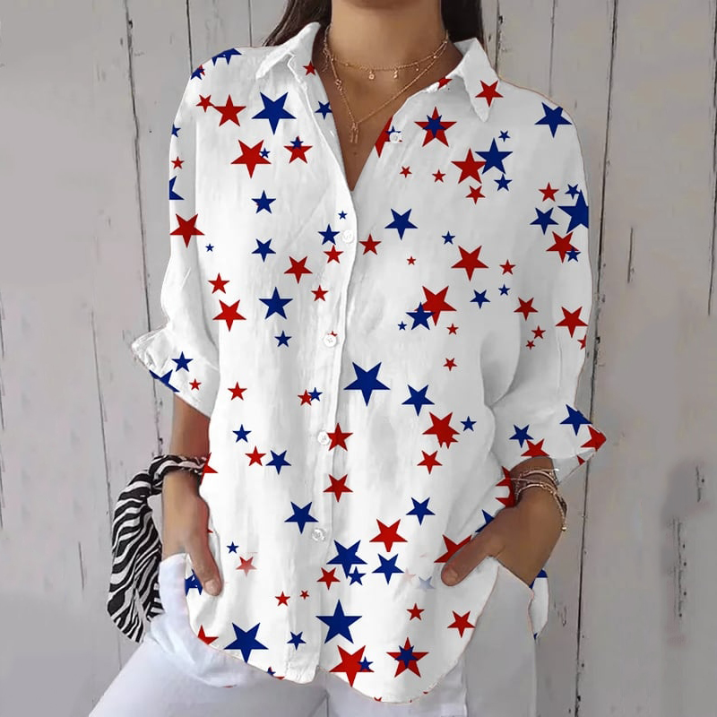 Women's Independence Day Star Print Shirt