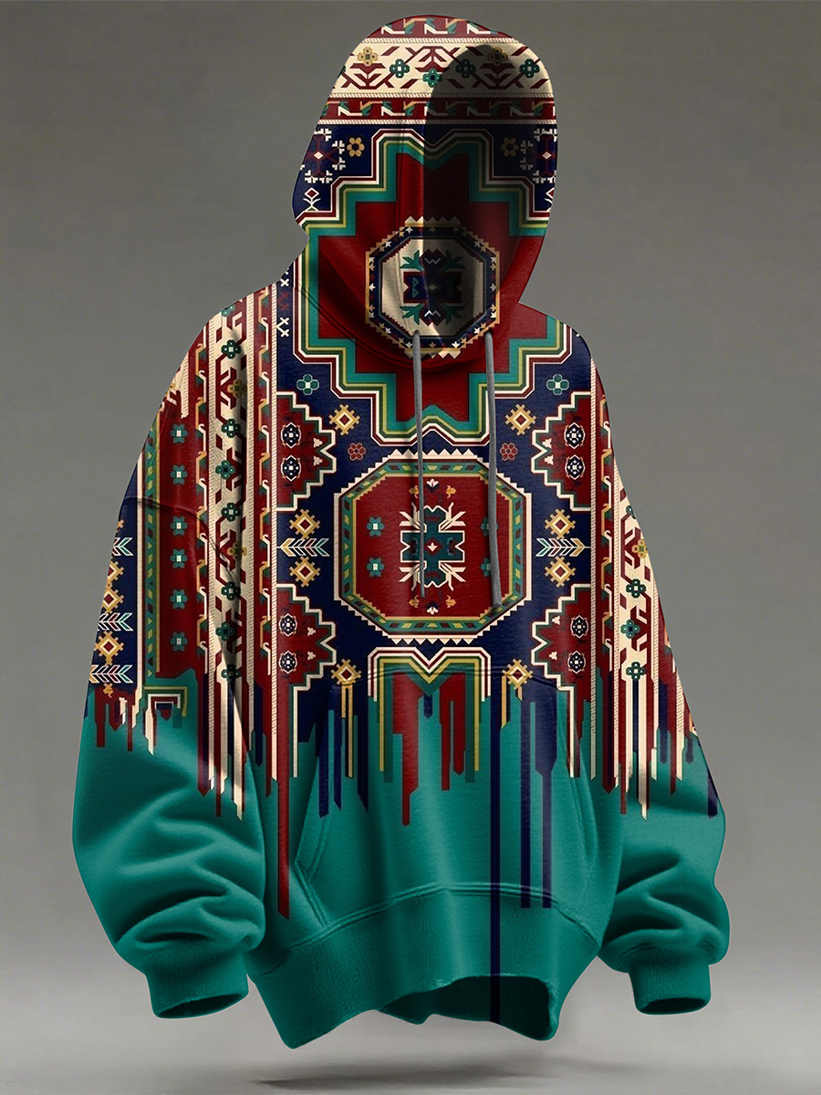 Retro Ethnic Pattern Art Print Casual Hoodie Sweatshirt