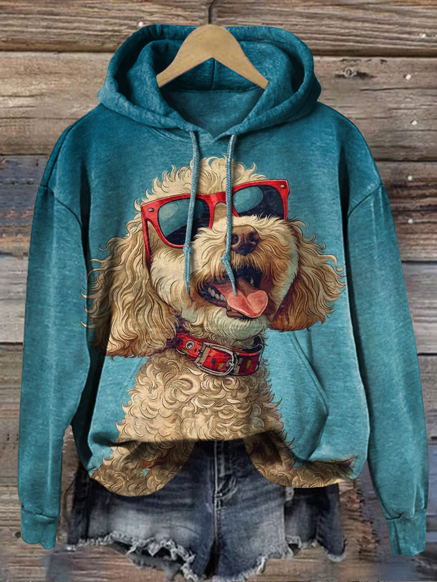 Teddy Dog Art Print Casual Sweatshirt
