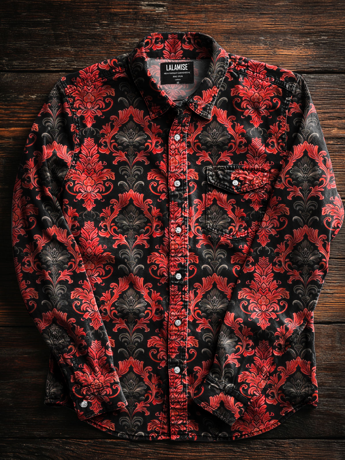 Vintage Gothic Art Print 100% Cotton Long Sleeve Shirt