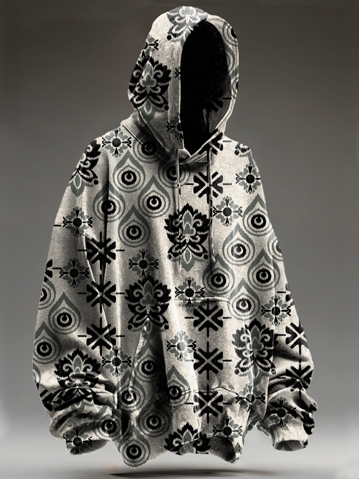 Unisex Vintage Abstract Ethnic Floral Totem Art Print Casual Sweatshirt