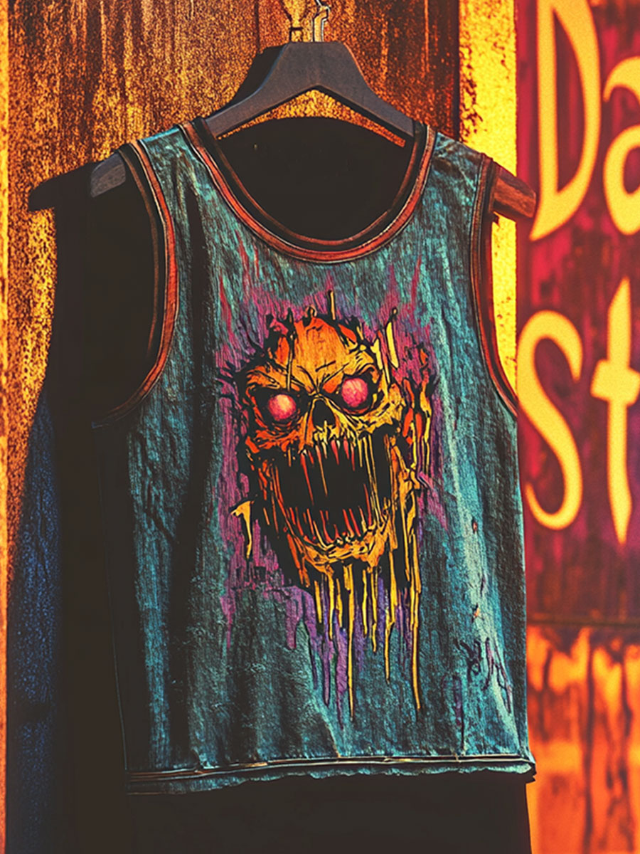 Dark Zombies Print 100% Cotton Casual Tank Top
