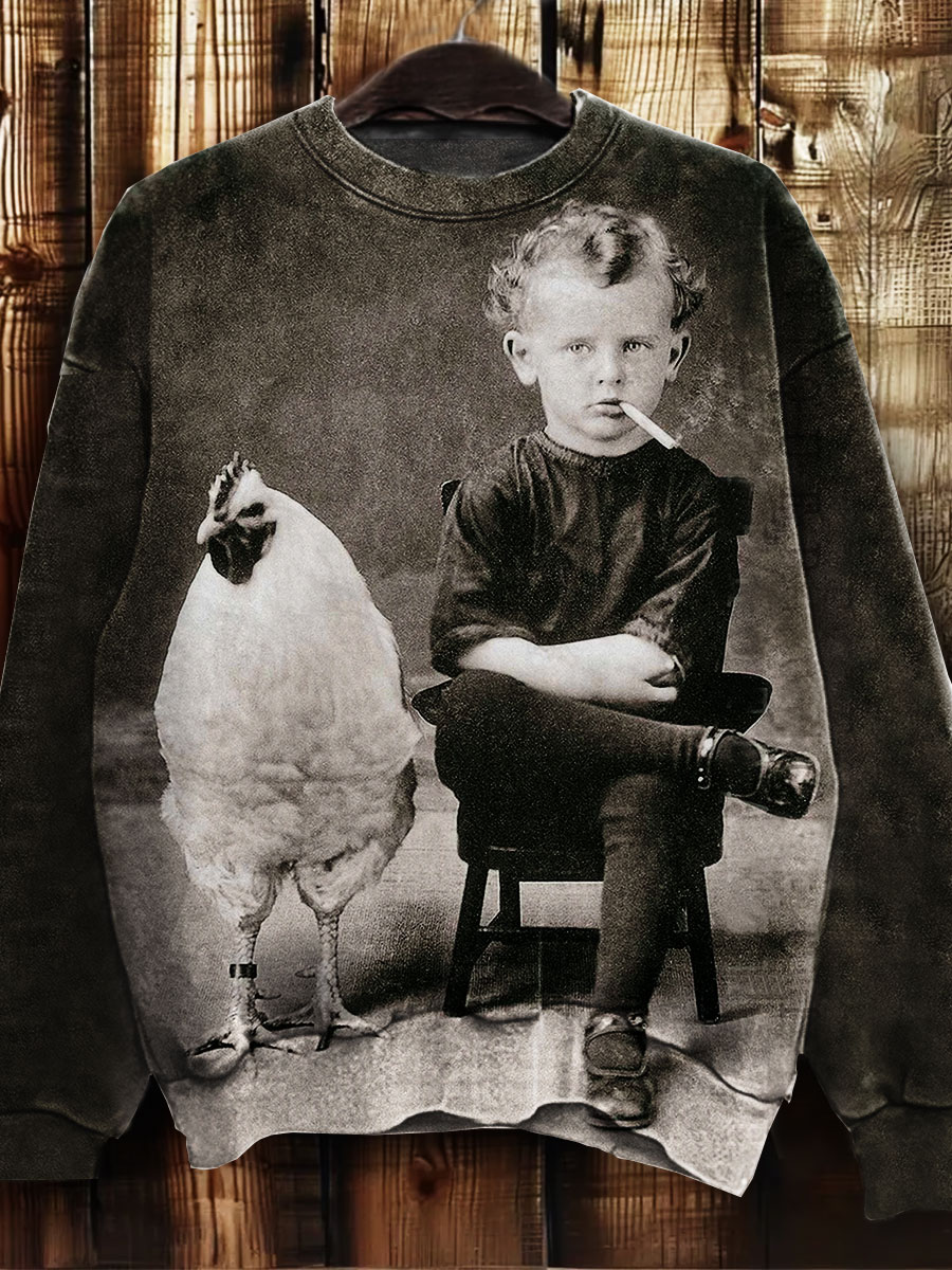 Funny Vintage Printed Casual Sweatshirt