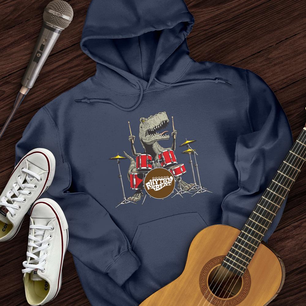 T-Rex Playing Drums Hoodie