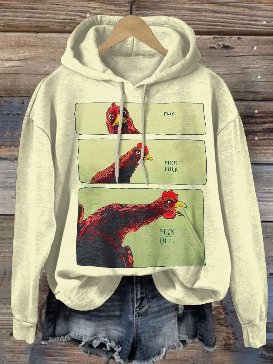 Funny Chicken Art Print Casual  Sweatshirt