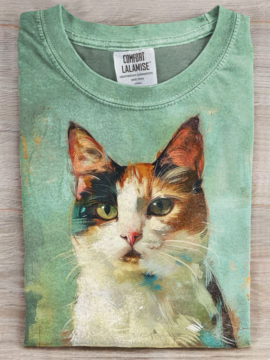 Cat Prints Casual T-shirt
